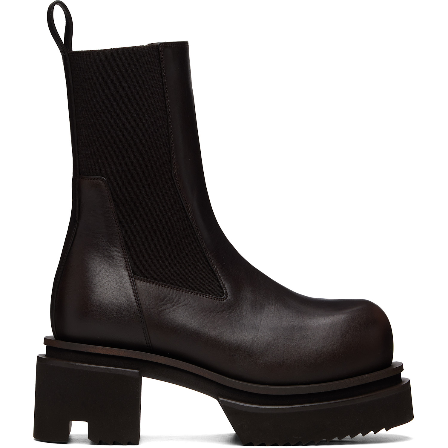 Rick Owens Brown Tower Beatle Bogun Boots