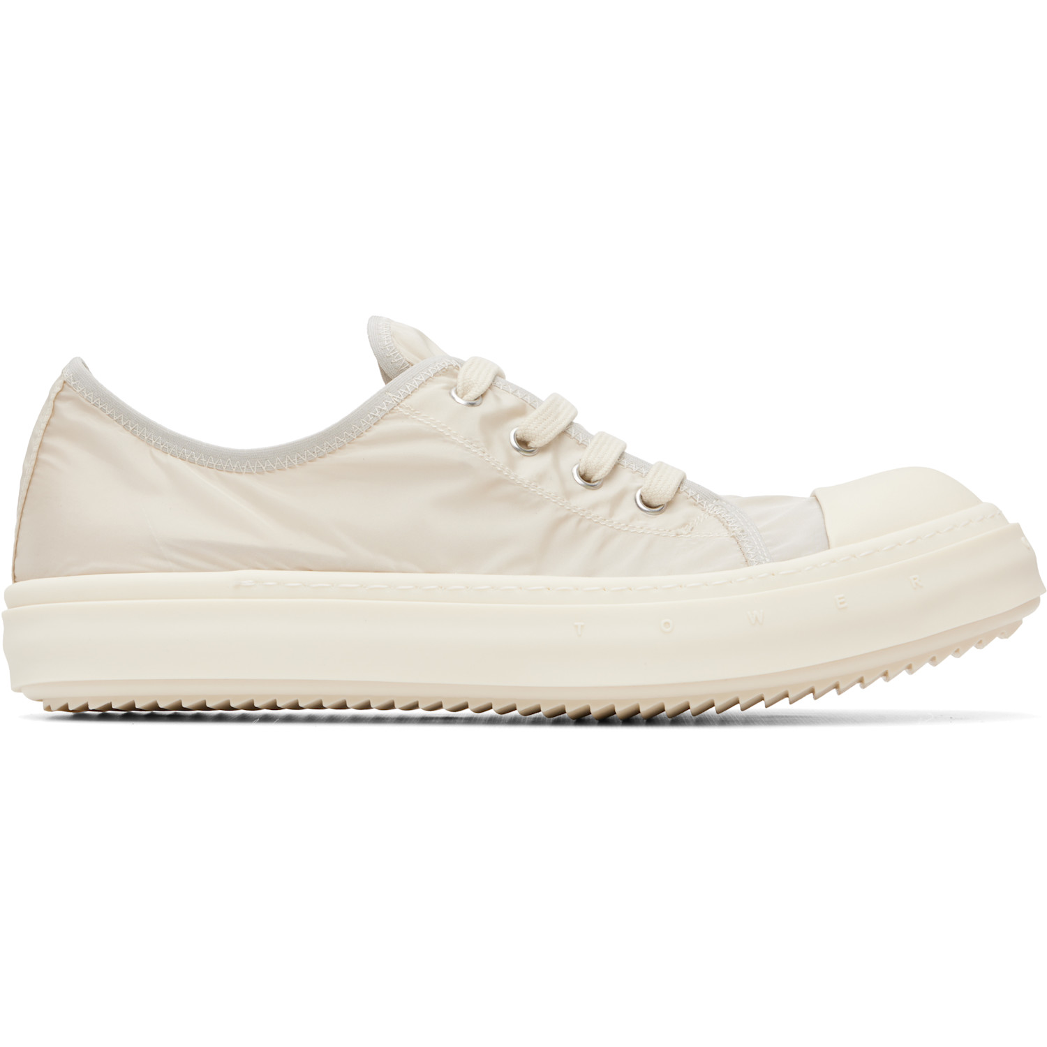 Rick Owens Beige & White Tower Low Sneakers