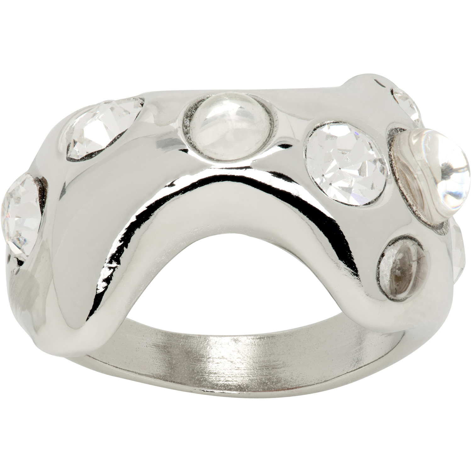 Collina Strada Bat Ring In Silver Clear
