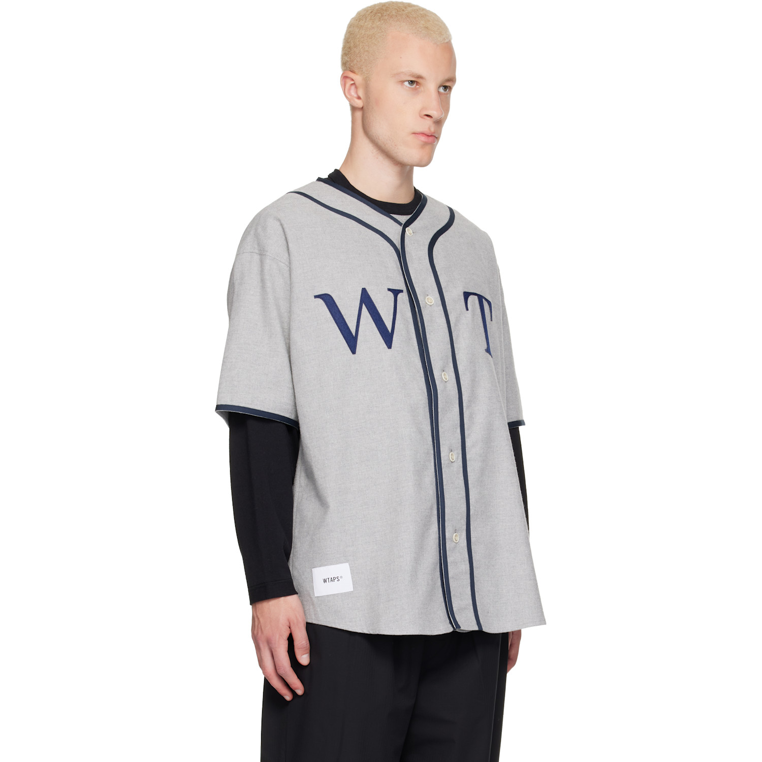  Wtaps Gray League S/s Cotton Twill Shirt 