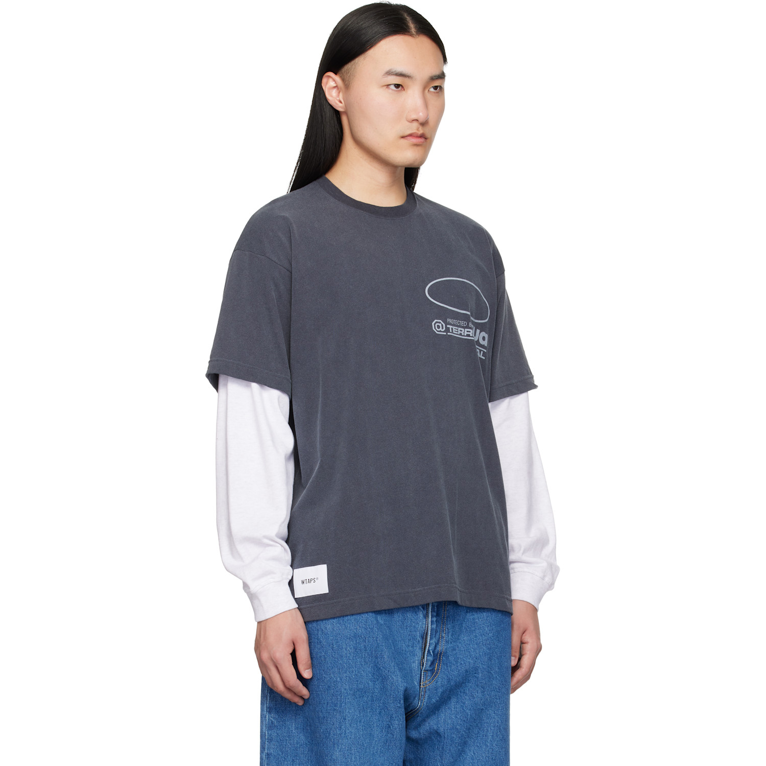  Wtaps Gray Sldr Long Sleeve T-shirt 