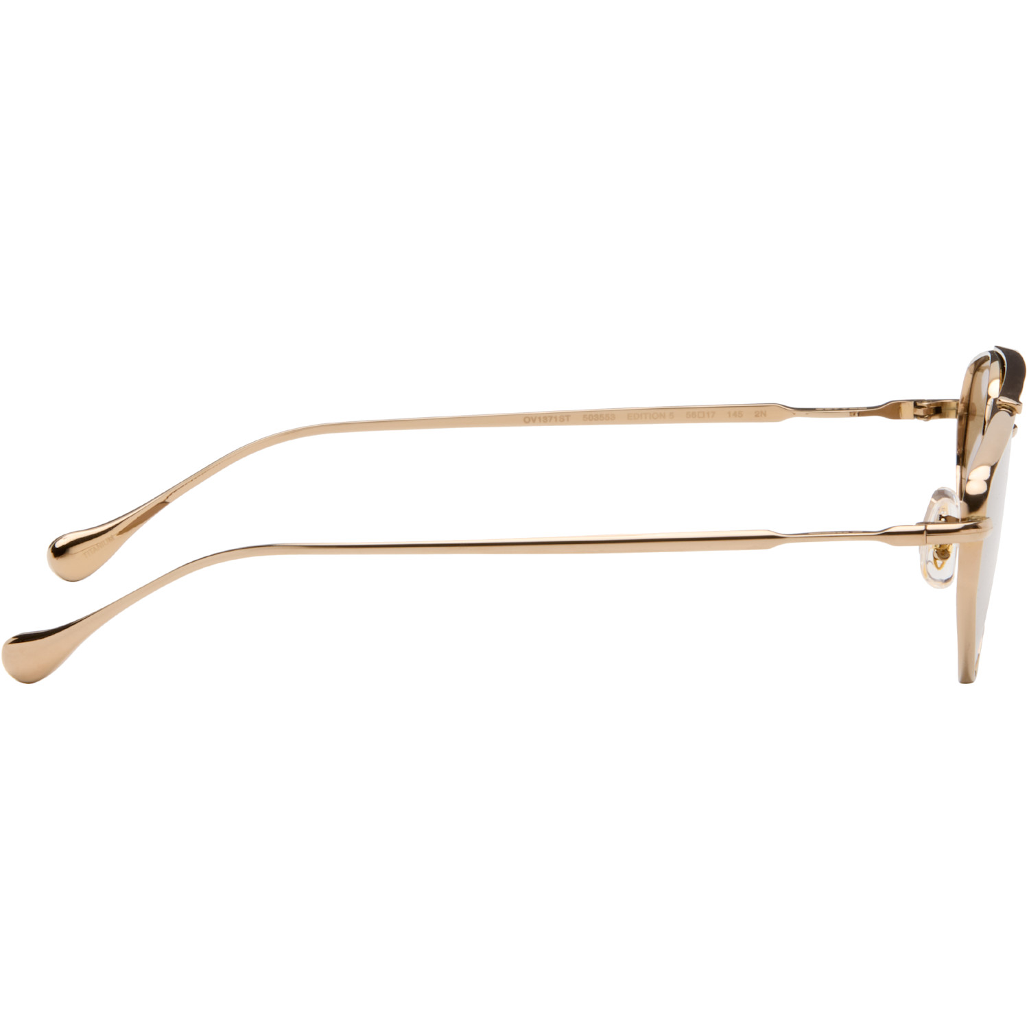  Jil Sander Gold Oliver Peoples 'edition 5' Aviator Sunglasses 