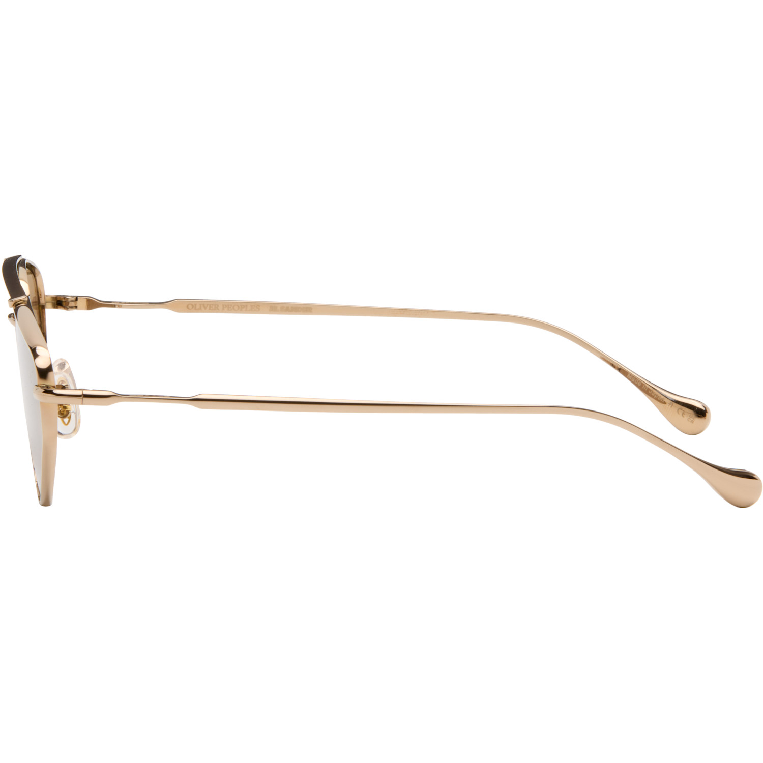  Jil Sander Gold Oliver Peoples 'edition 5' Aviator Sunglasses 