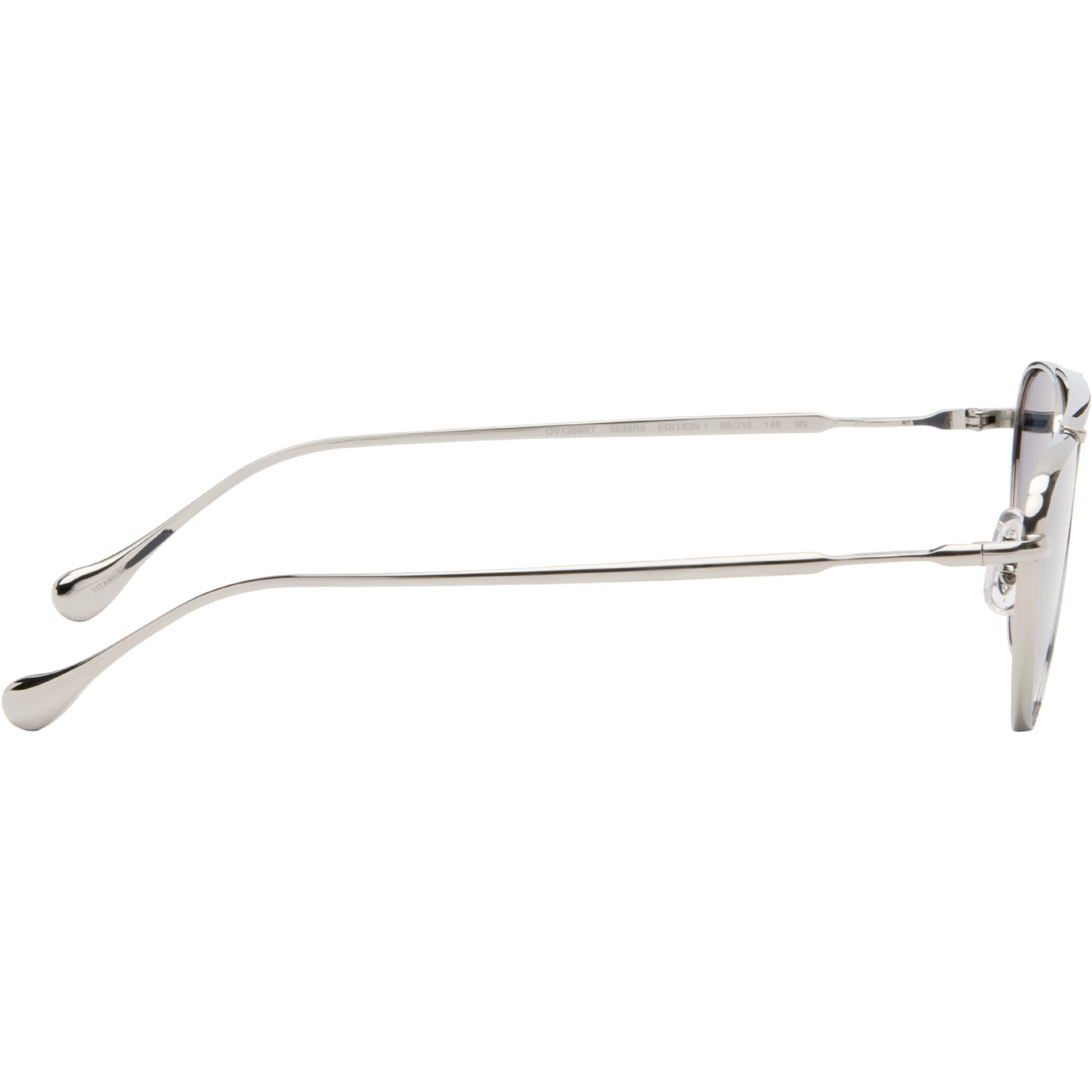  Jil Sander Silver Oliver Peoples 'edition 1' Aviator Sunglasses 