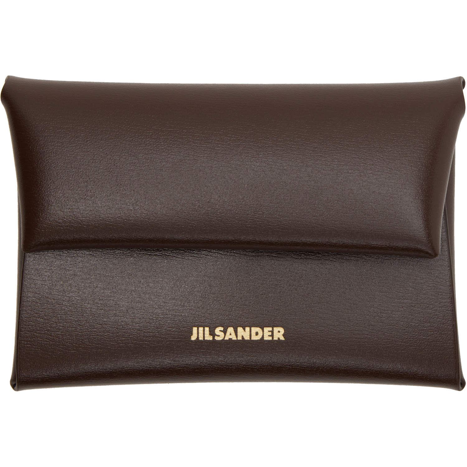 Jil Sander Brown Folded Coin Pouch