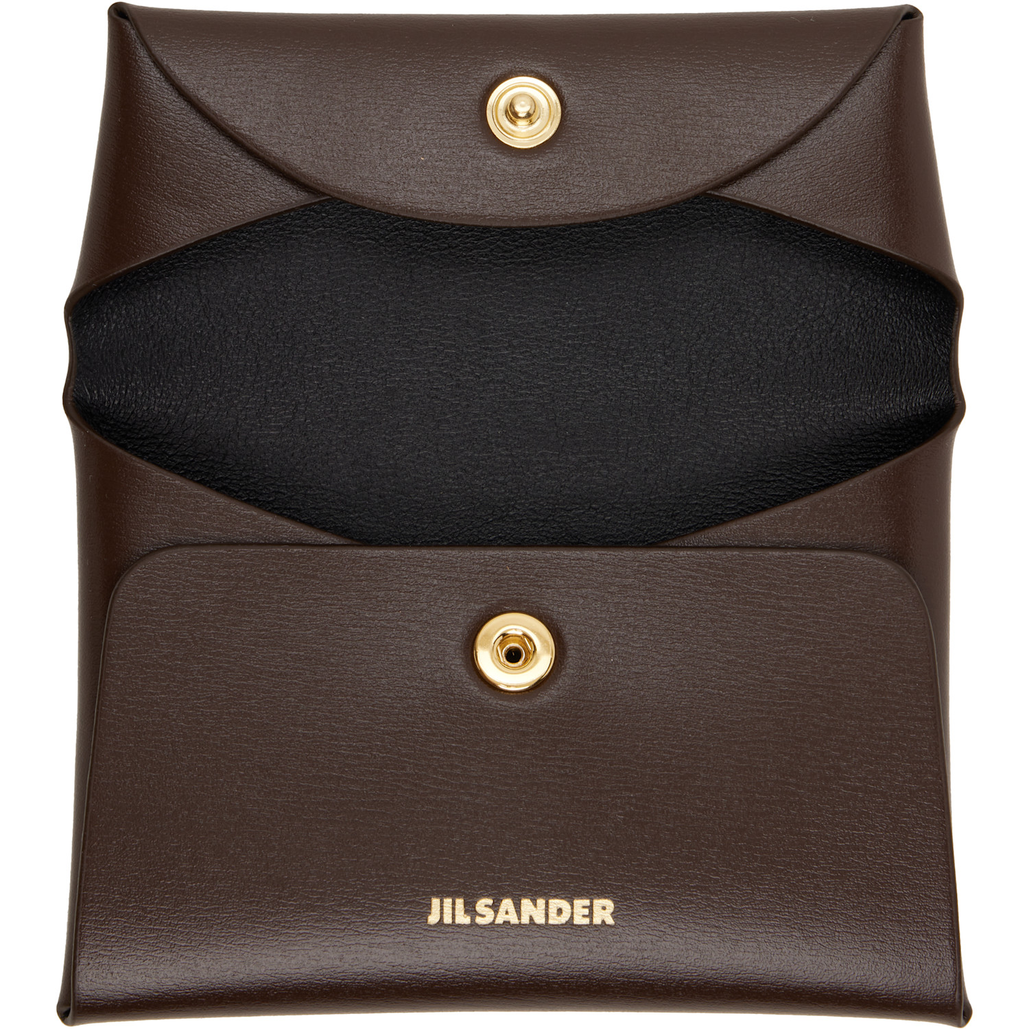  Jil Sander Brown Folded Coin Pouch 