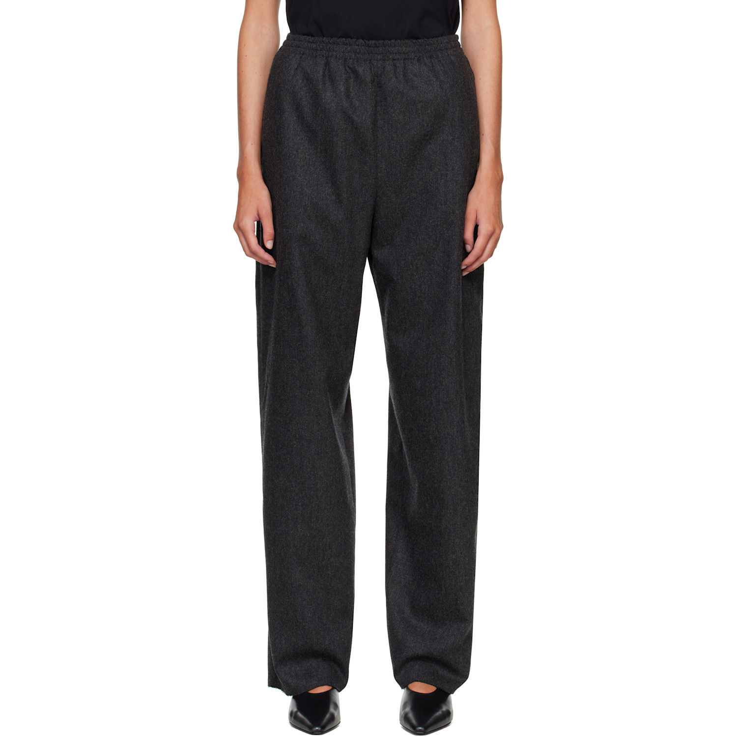 Jil Sander Gray Wool Flannel Trousers
