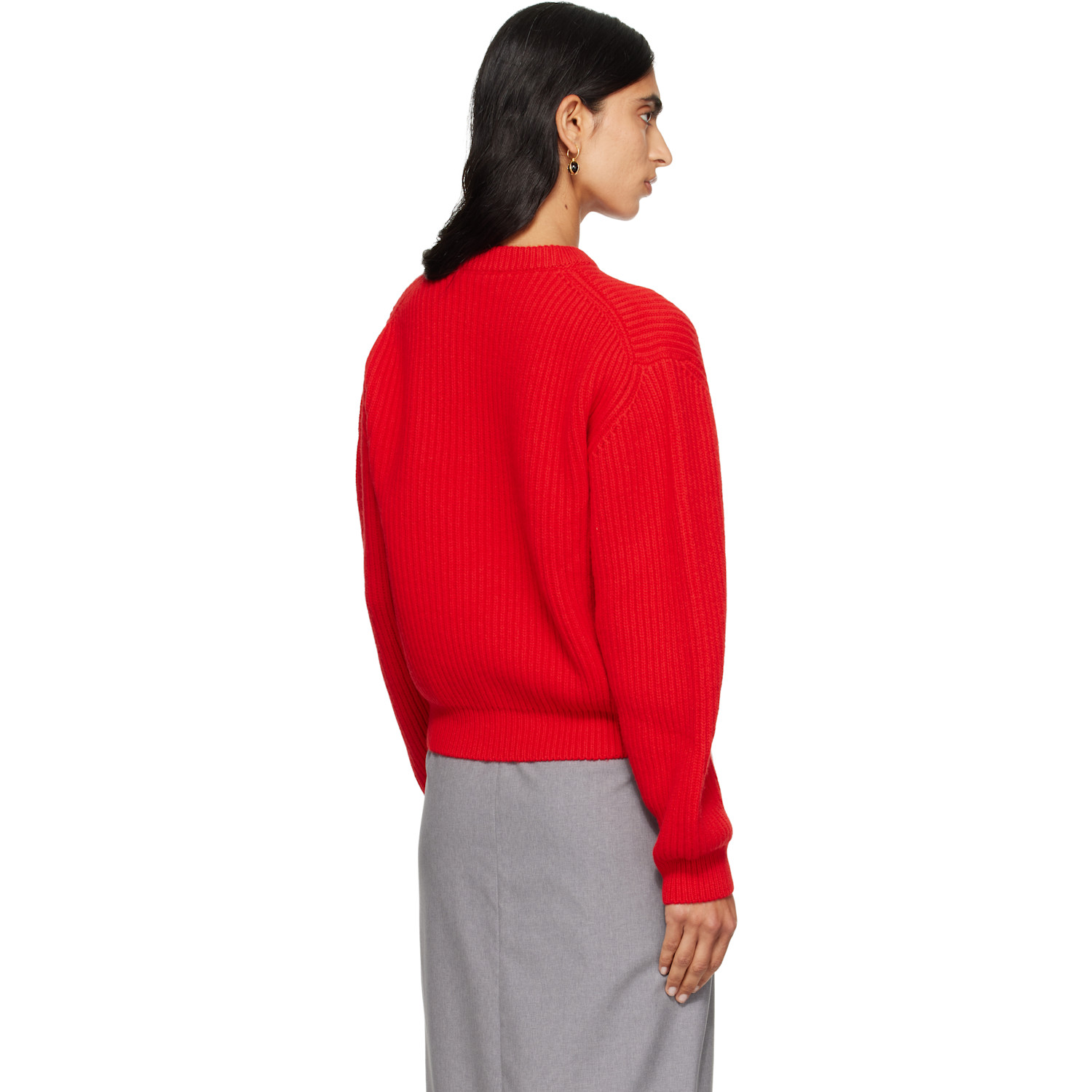  Jil Sander Red Wool Crew-neck Sweater 