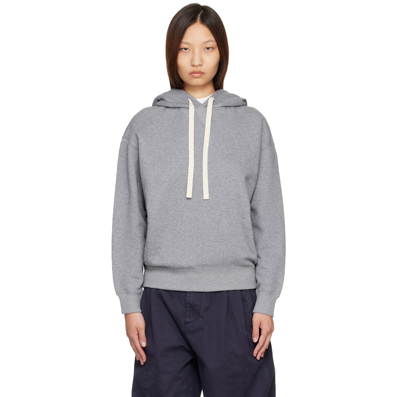 Jil Sander Gray Cotton Terry Hoodie