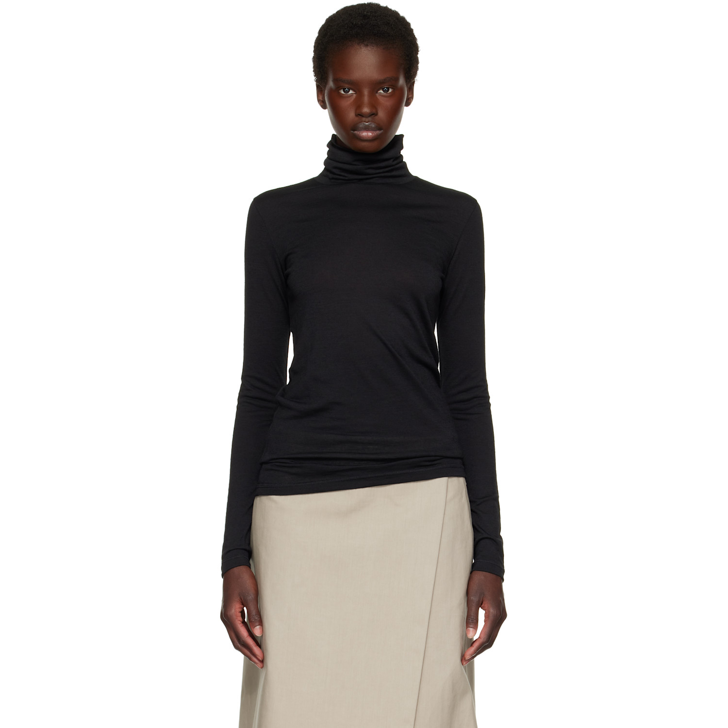 Jil Sander Black Wool Turtleneck
