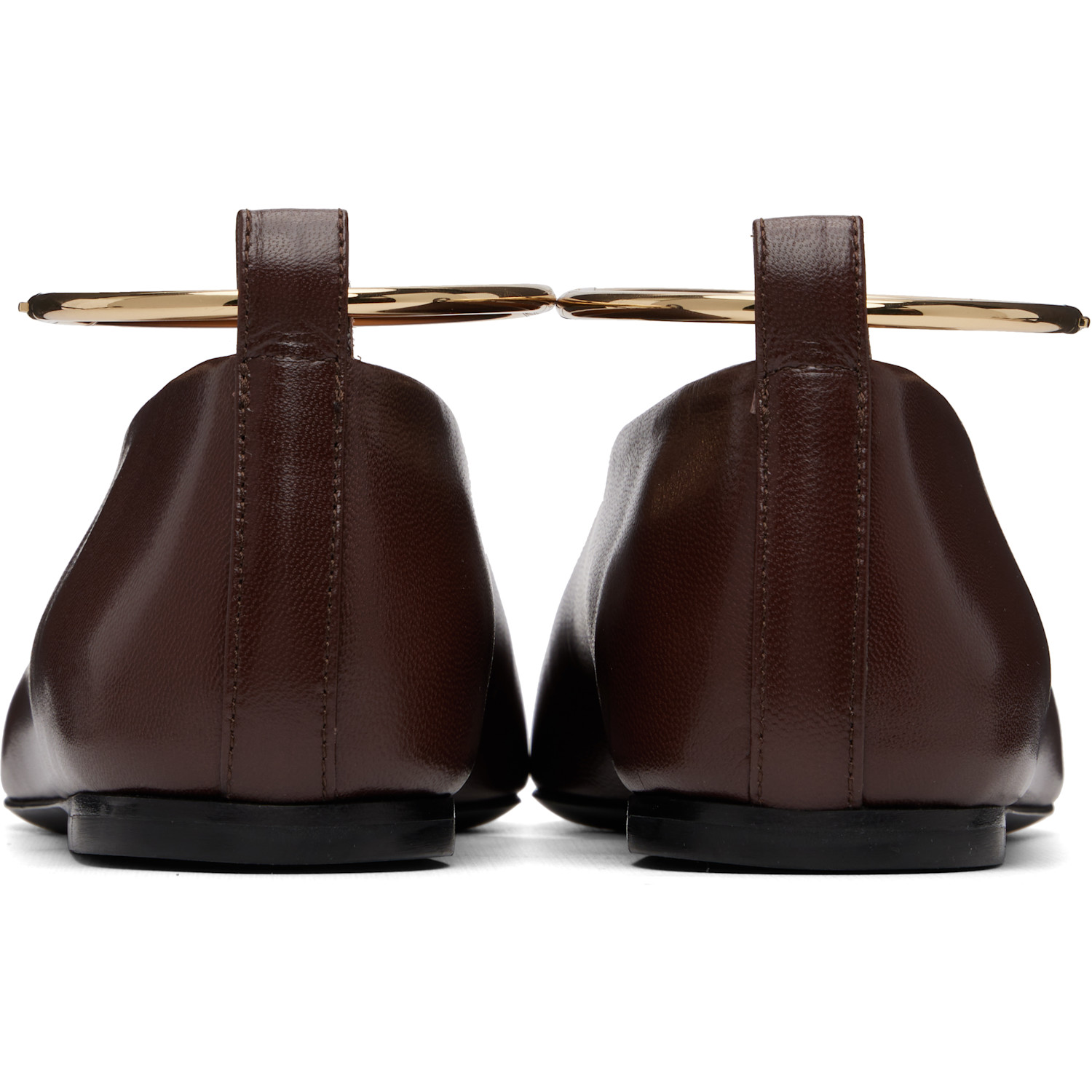  Jil Sander Burgundy Ring Ballerina Flats 