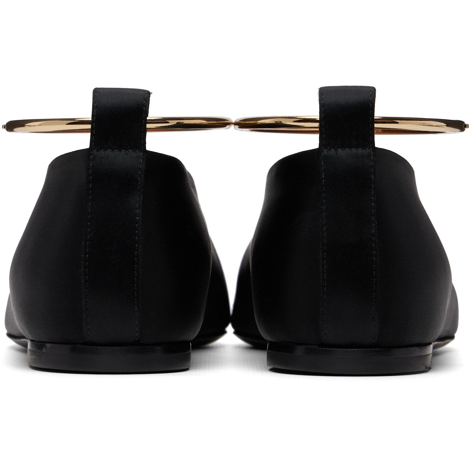  Jil Sander Black Ring Ballerina Flats 