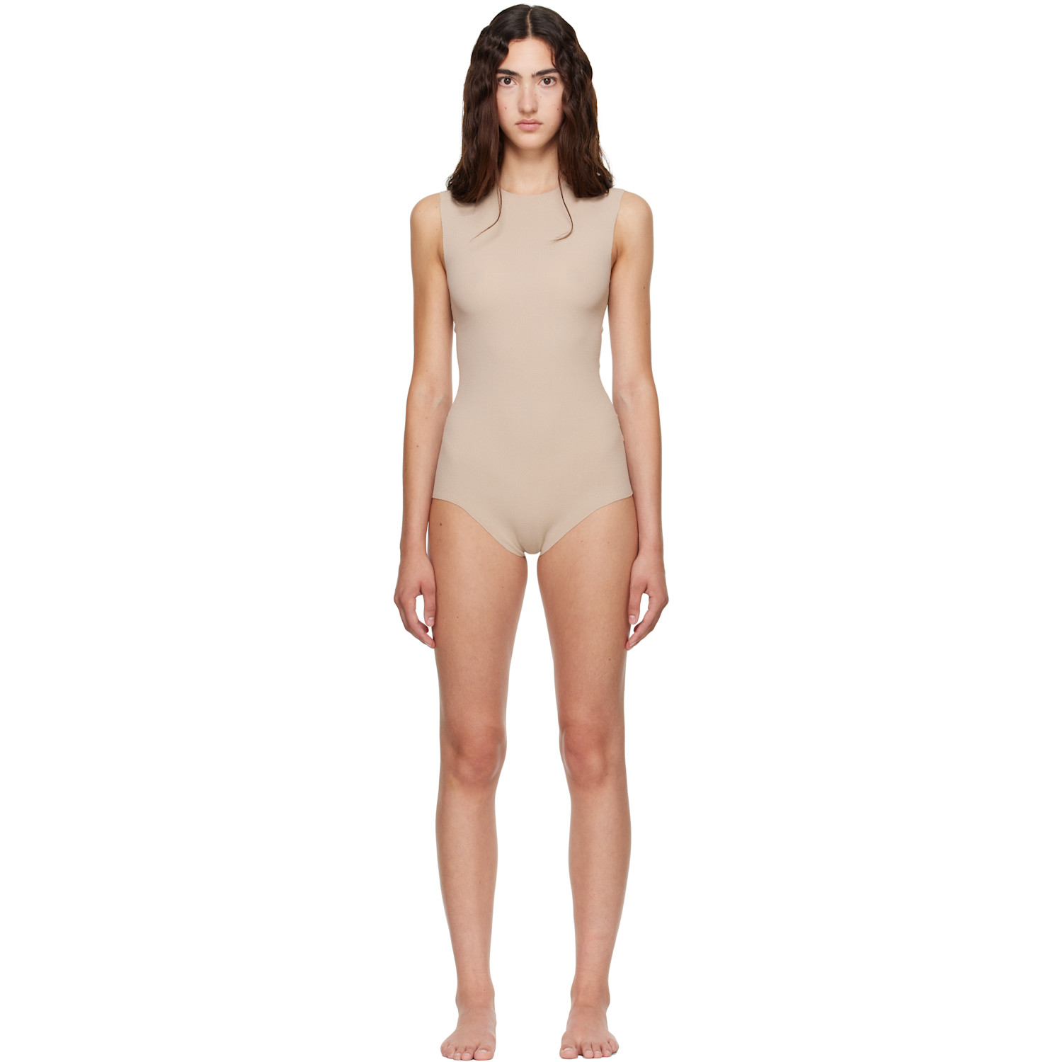 Jil Sander Beige Sleeveless Bodysuit