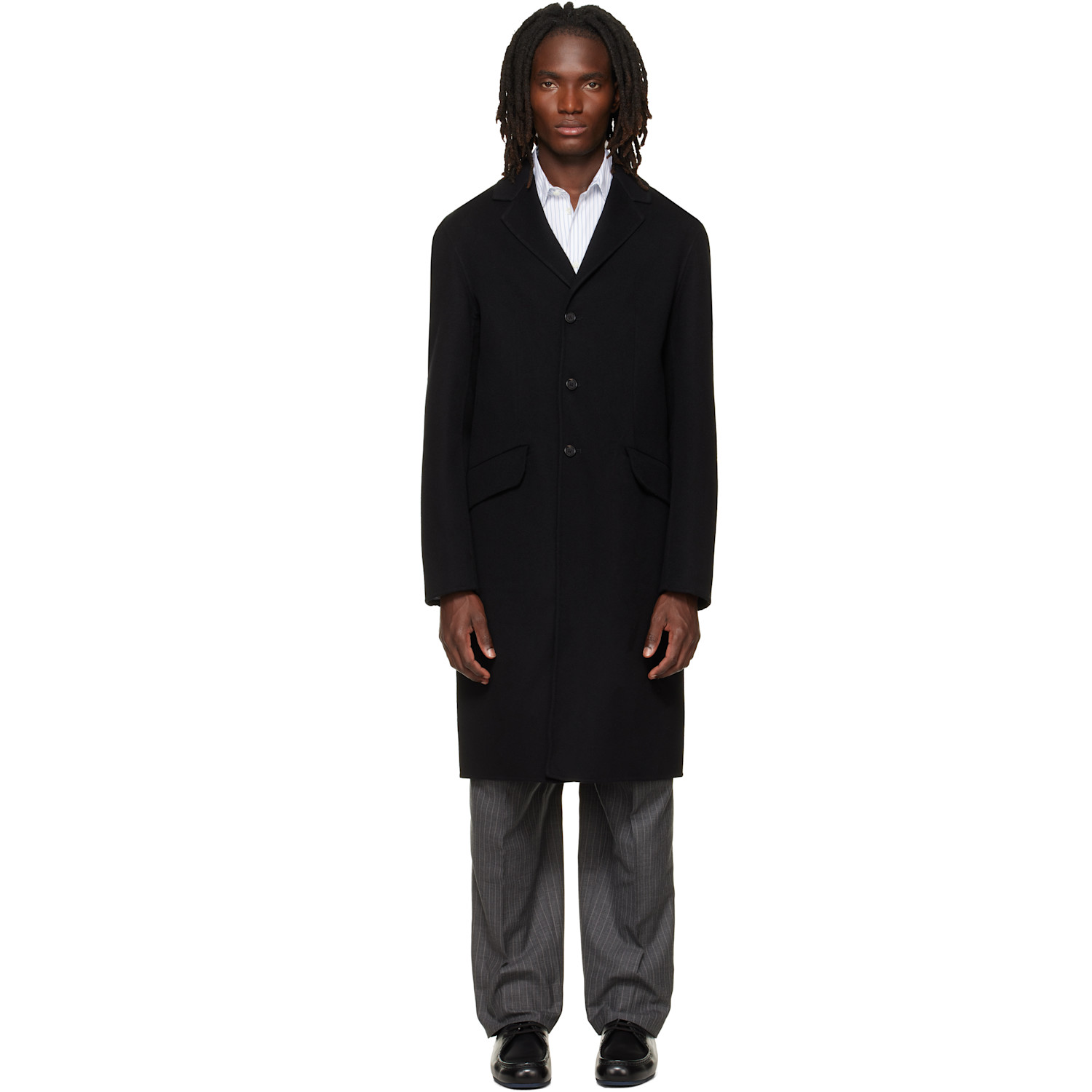 Jil Sander Black Melton Coat