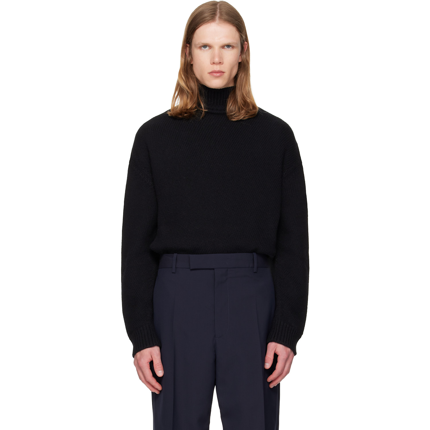Jil Sander Black Wool & Cashmere Turtleneck