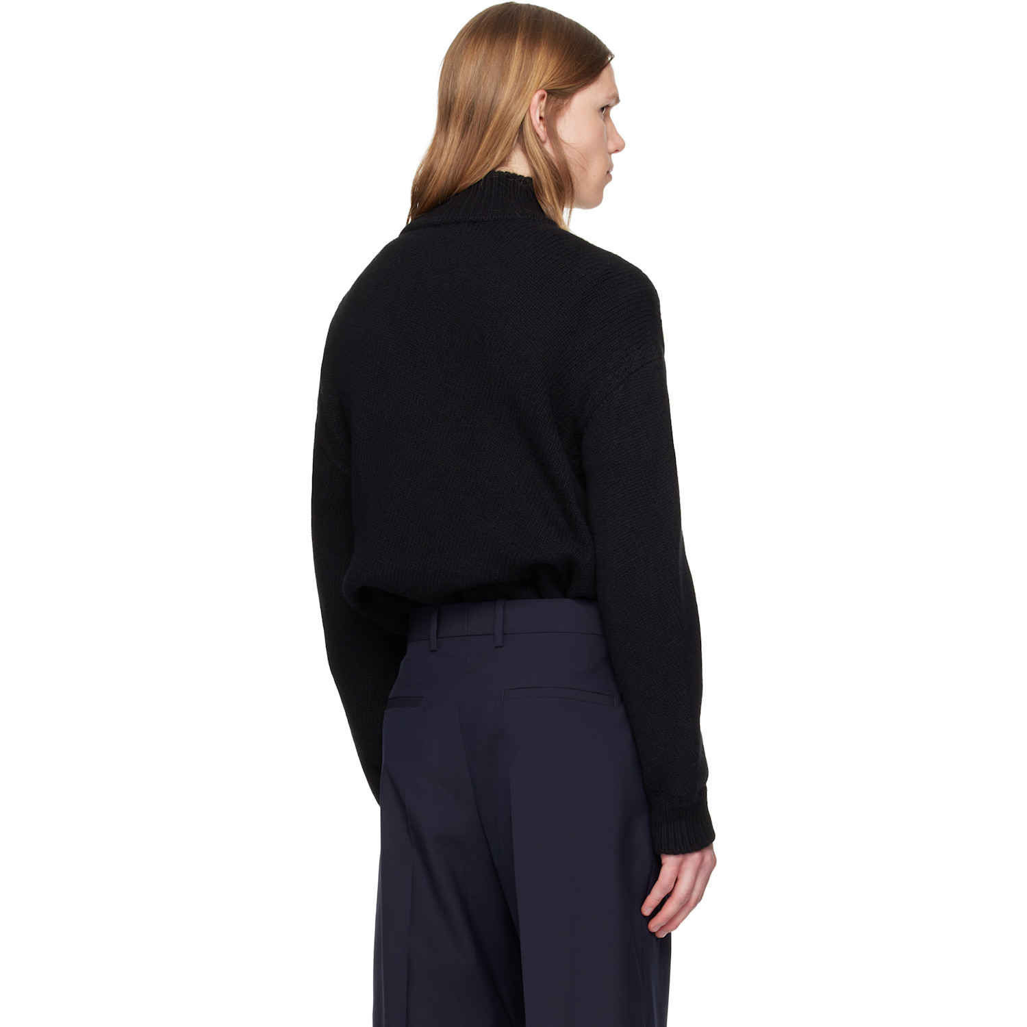  Jil Sander Black Wool & Cashmere Turtleneck 