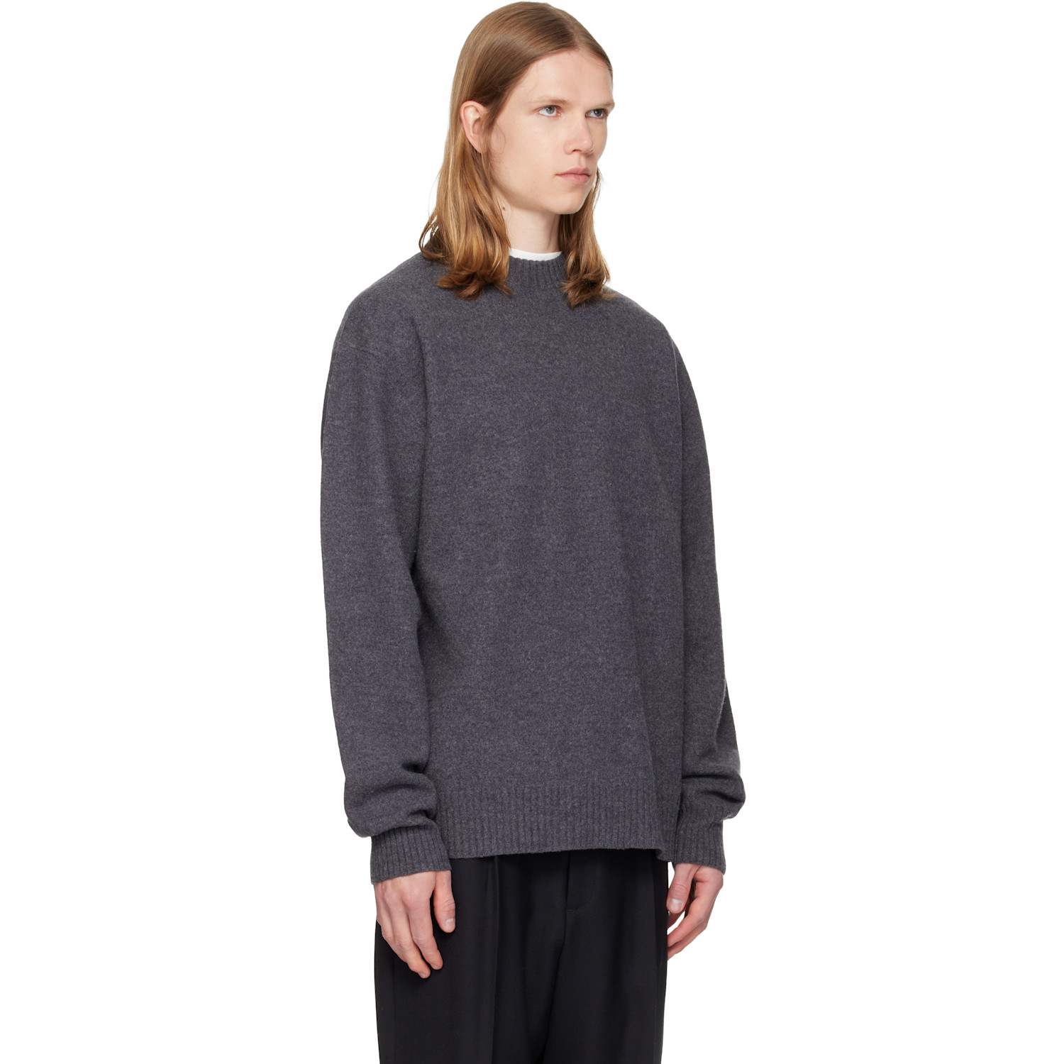  Jil Sander Gray Wool Sweater 