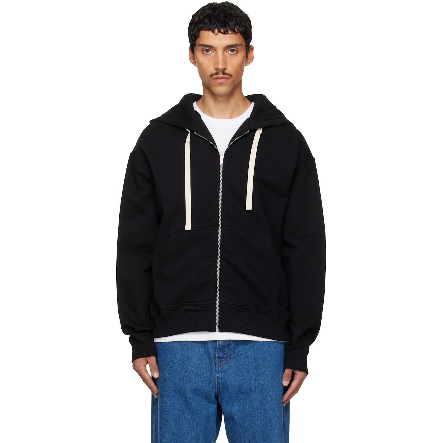 Jil Sander Black Zip Hoodie