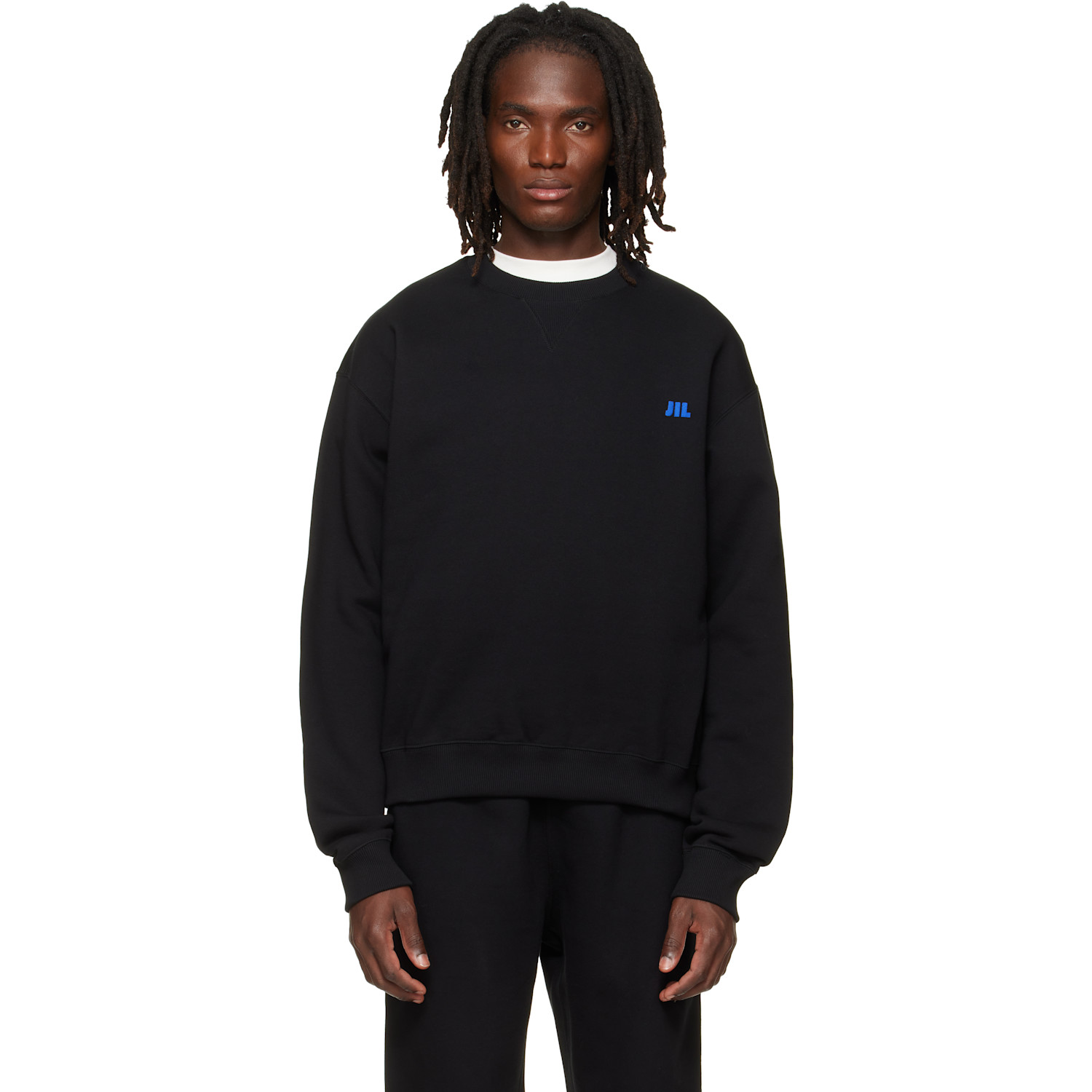 Jil Sander Black Cotton Crew-Neck Sweatshirt