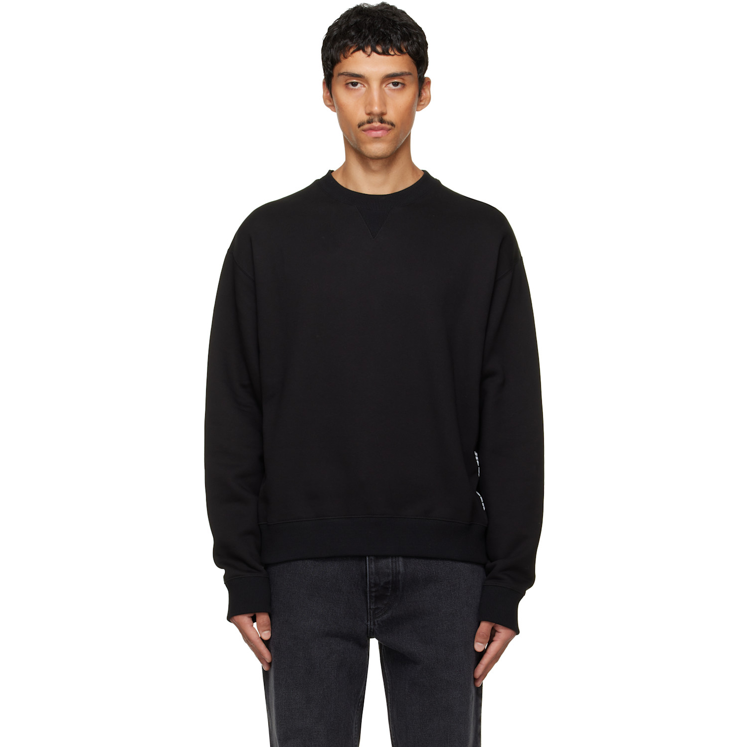 Jil Sander Black Cotton Terry Crew-Neck Sweatshirt