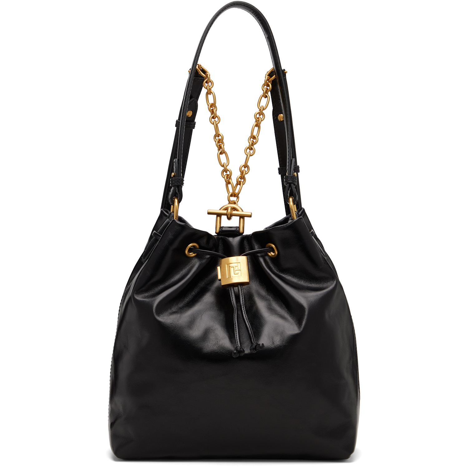 BALMAIN Black Pulse Calfskin Leather Backpack
