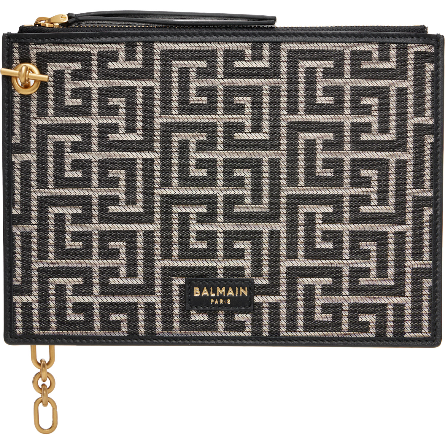 BALMAIN Black Pulse Zipped Pouch