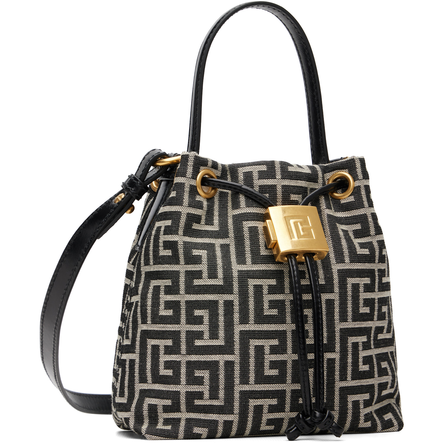  Balmain Black Pulse Bucket Bag 