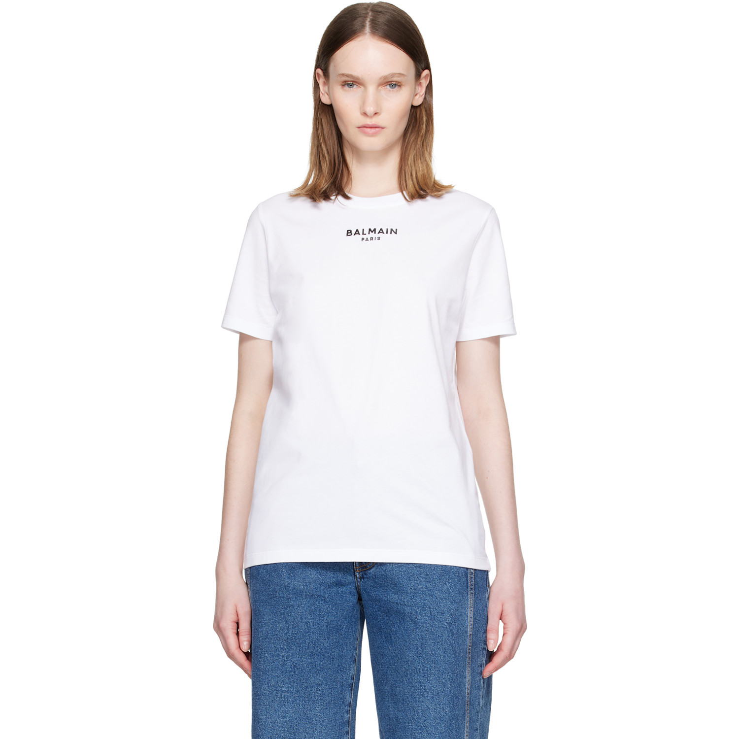 BALMAIN White 'Givenchy Paris' Print T-shirt