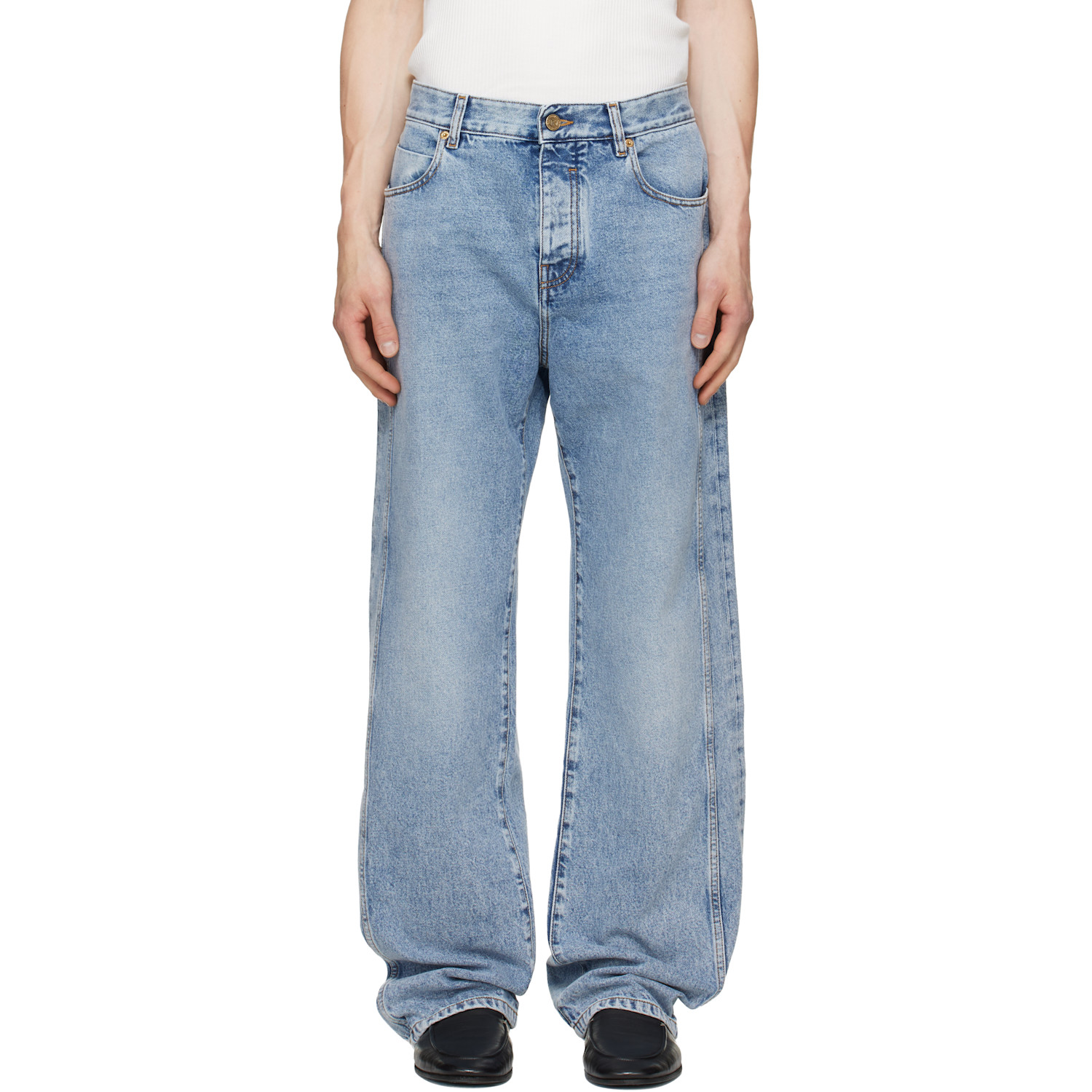 BALMAIN Blue Loose-Fit Jeans