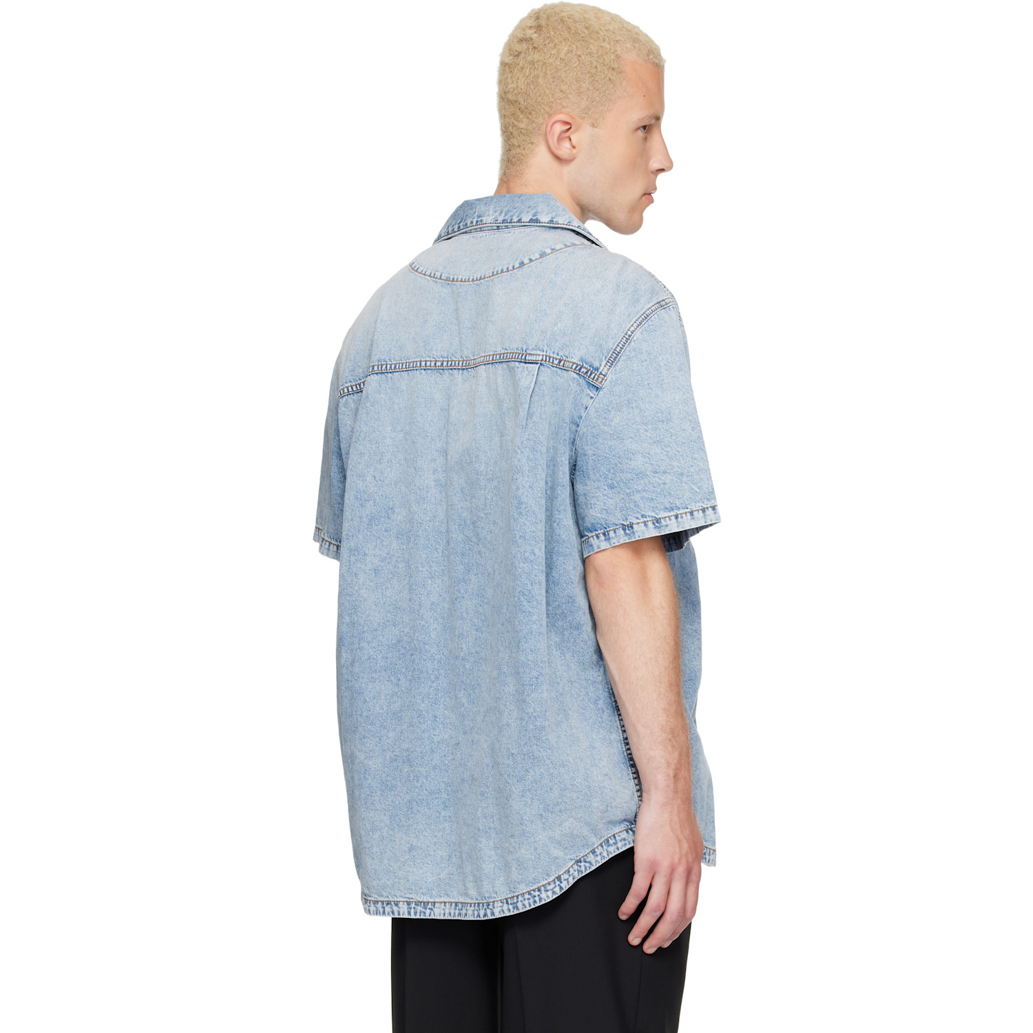 Balmain Blue Denim Shirt 