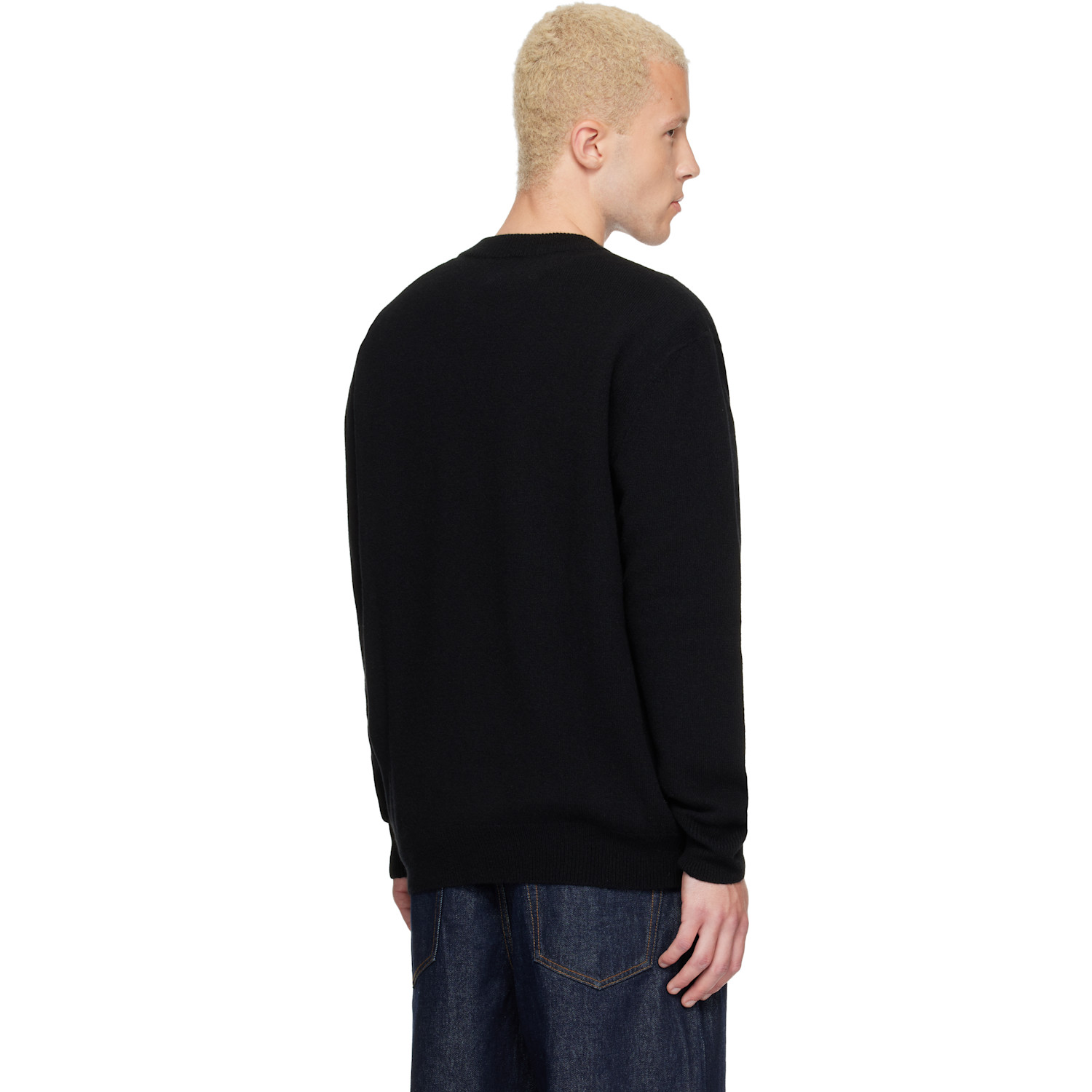  Balmain Black Buttoned Eco-cashmere Knit Sweater 