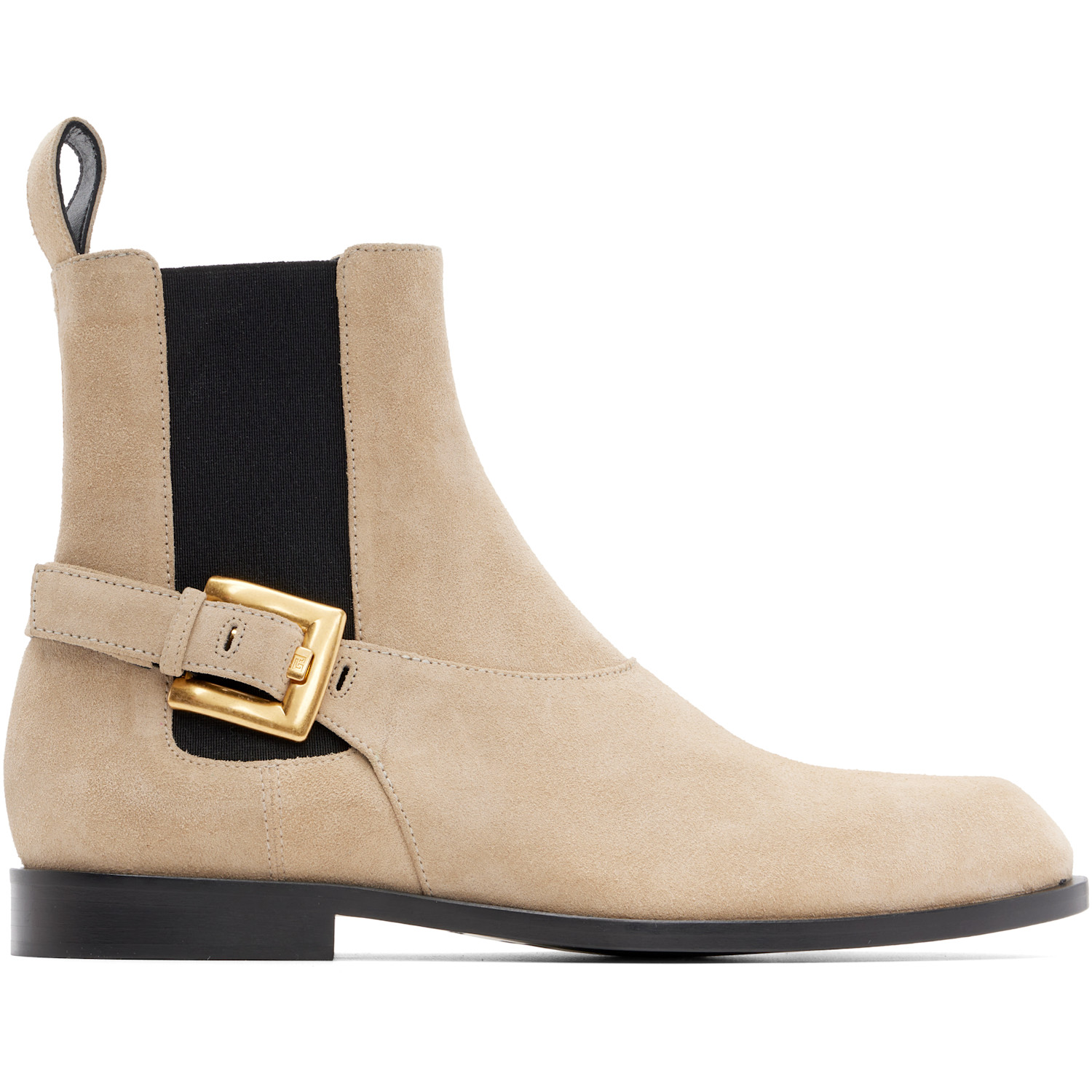 BALMAIN Beige Suede Anthem Chelsea Boots