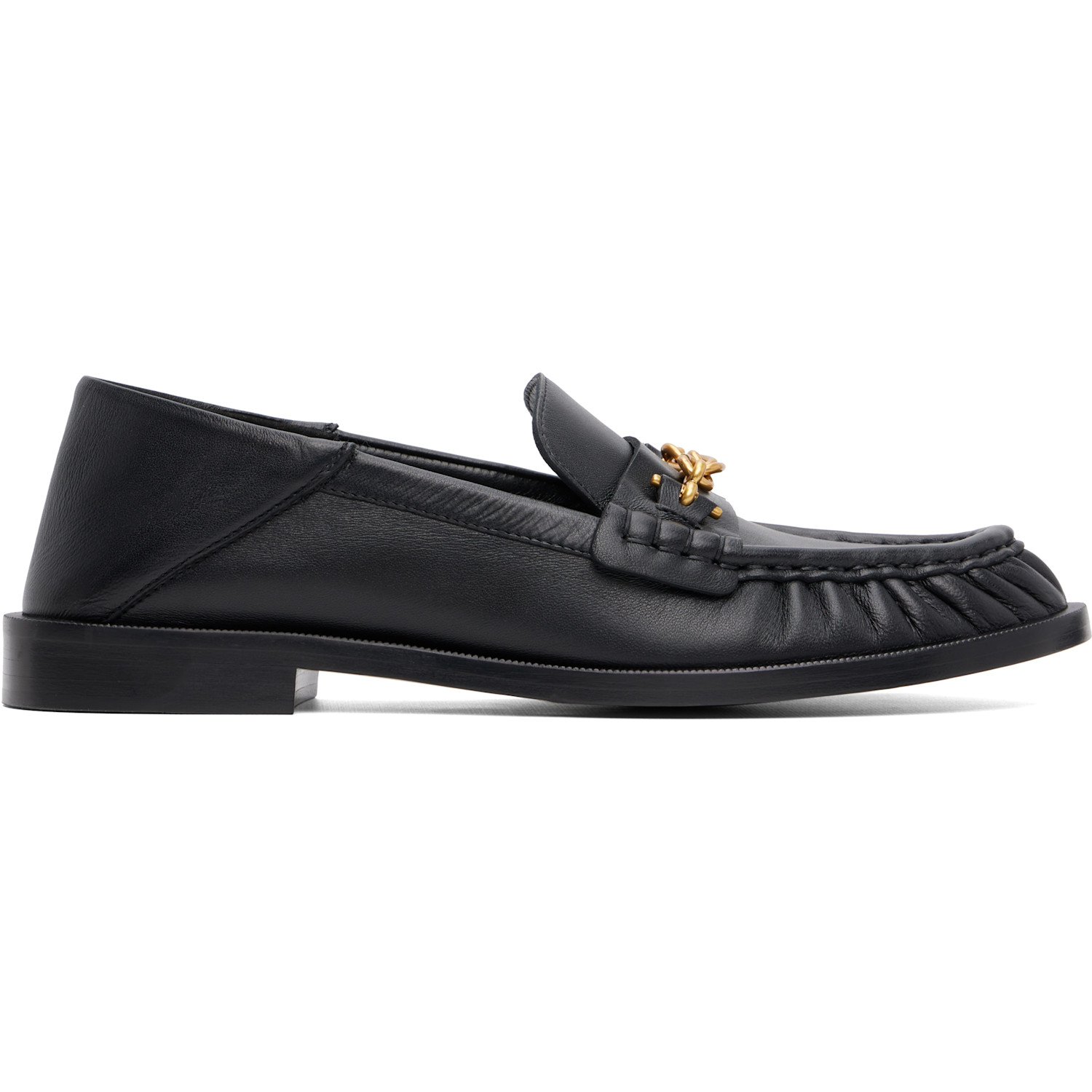BALMAIN Black Sync Smooth Leather Loafers