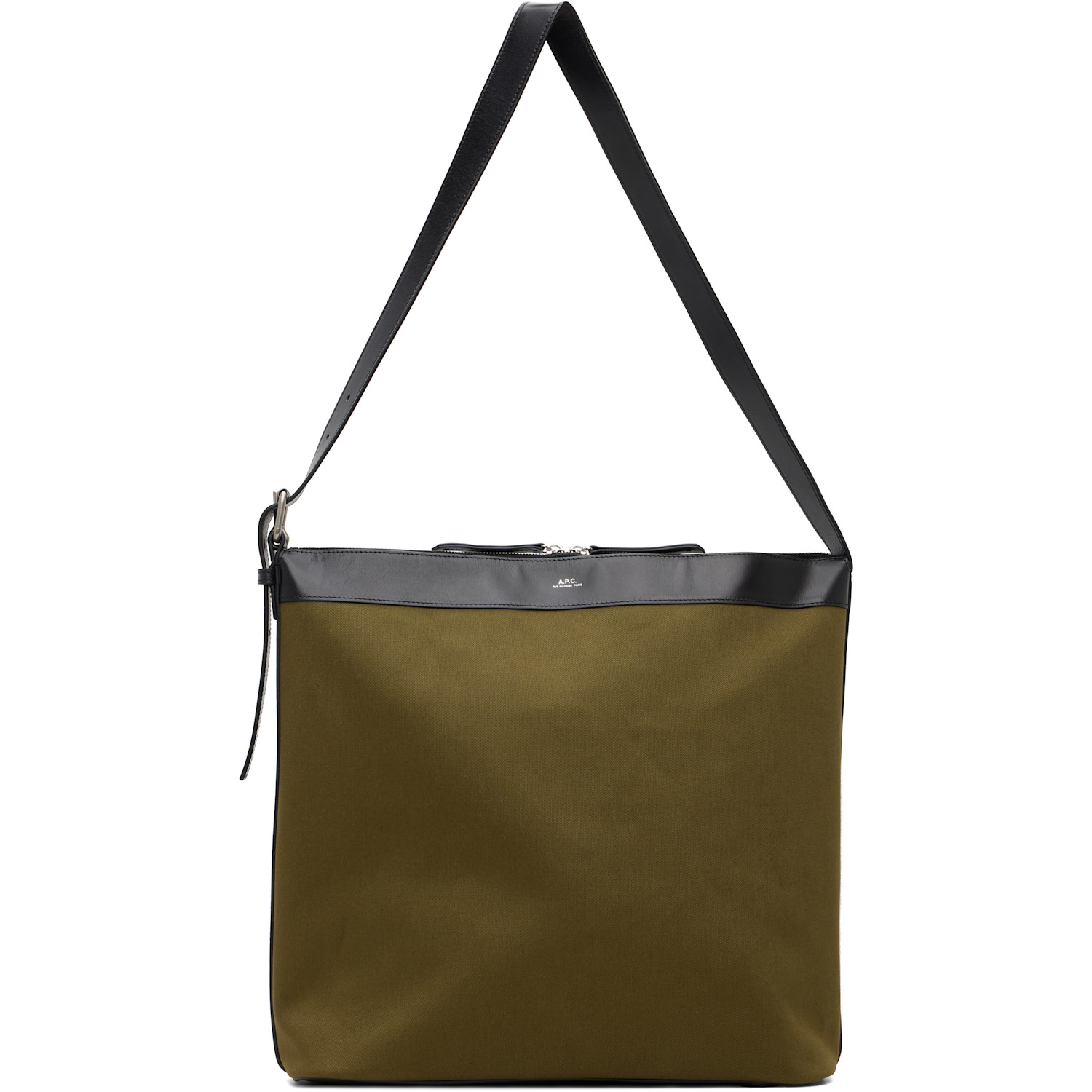 A.P.C. Khaki & Black Vera Maxi Biker Bag