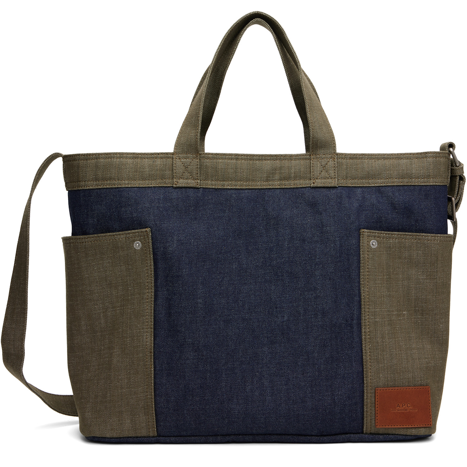 A.P.C. Blue & Khaki Jardin Tote