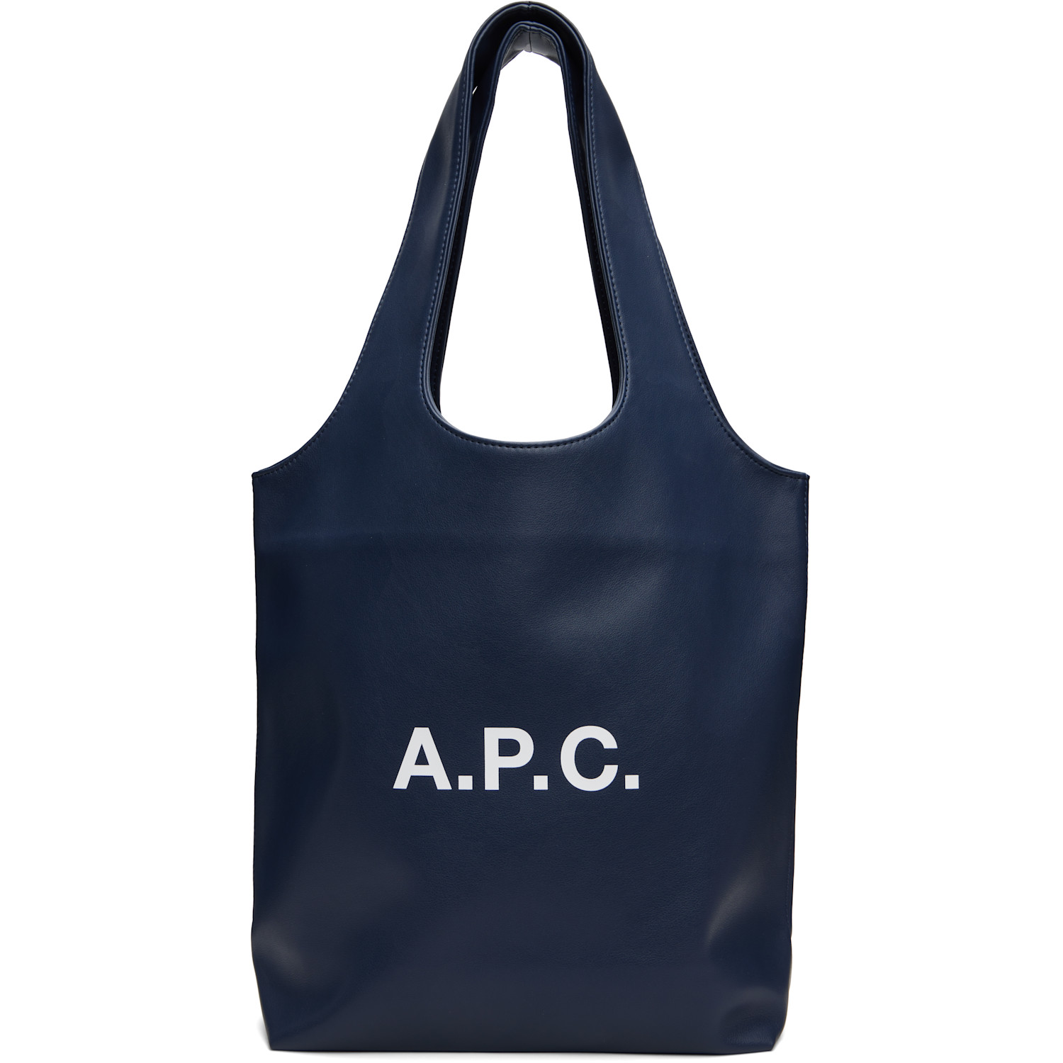 A.p.c. Navy Ninon Small Tote In Iak Dark Navy