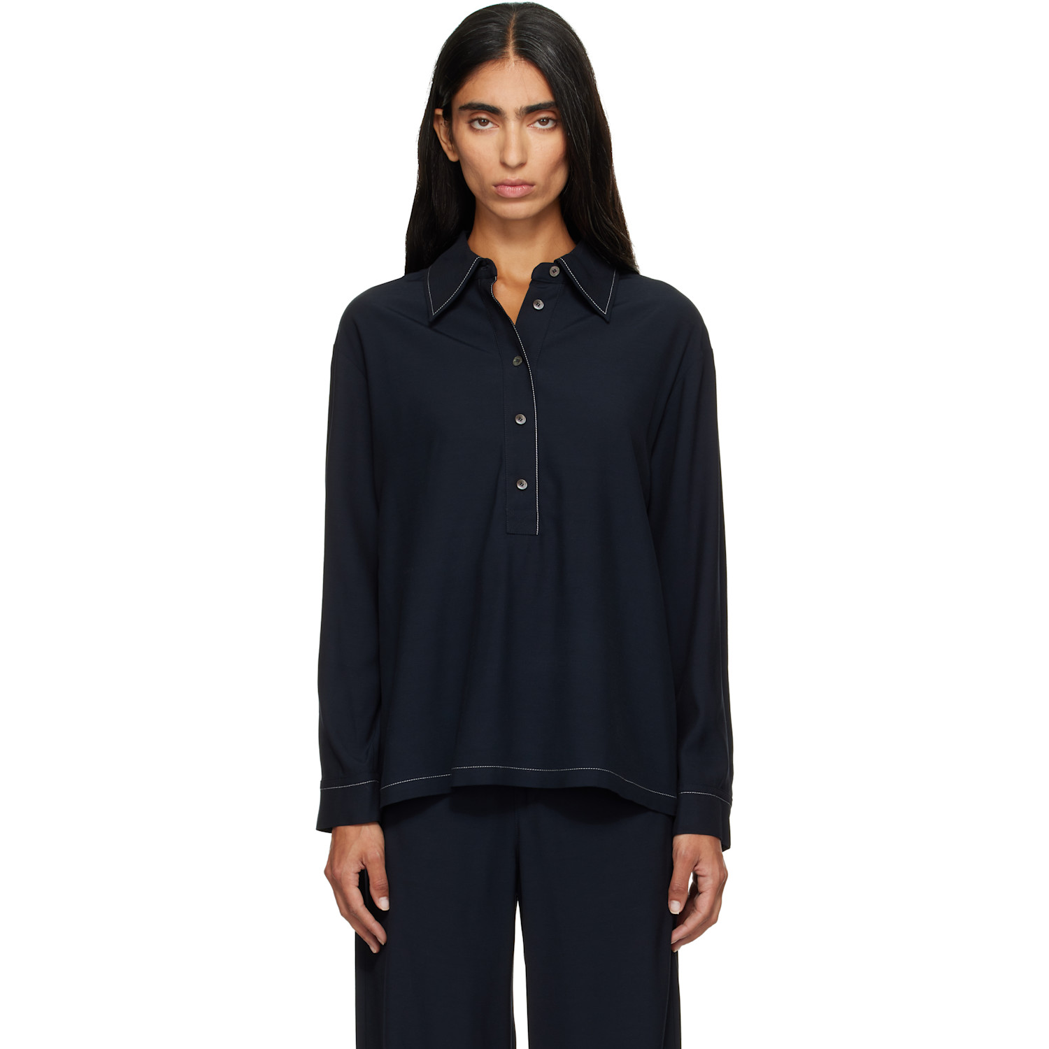 A.P.C. Navy Beauvoir Blouse