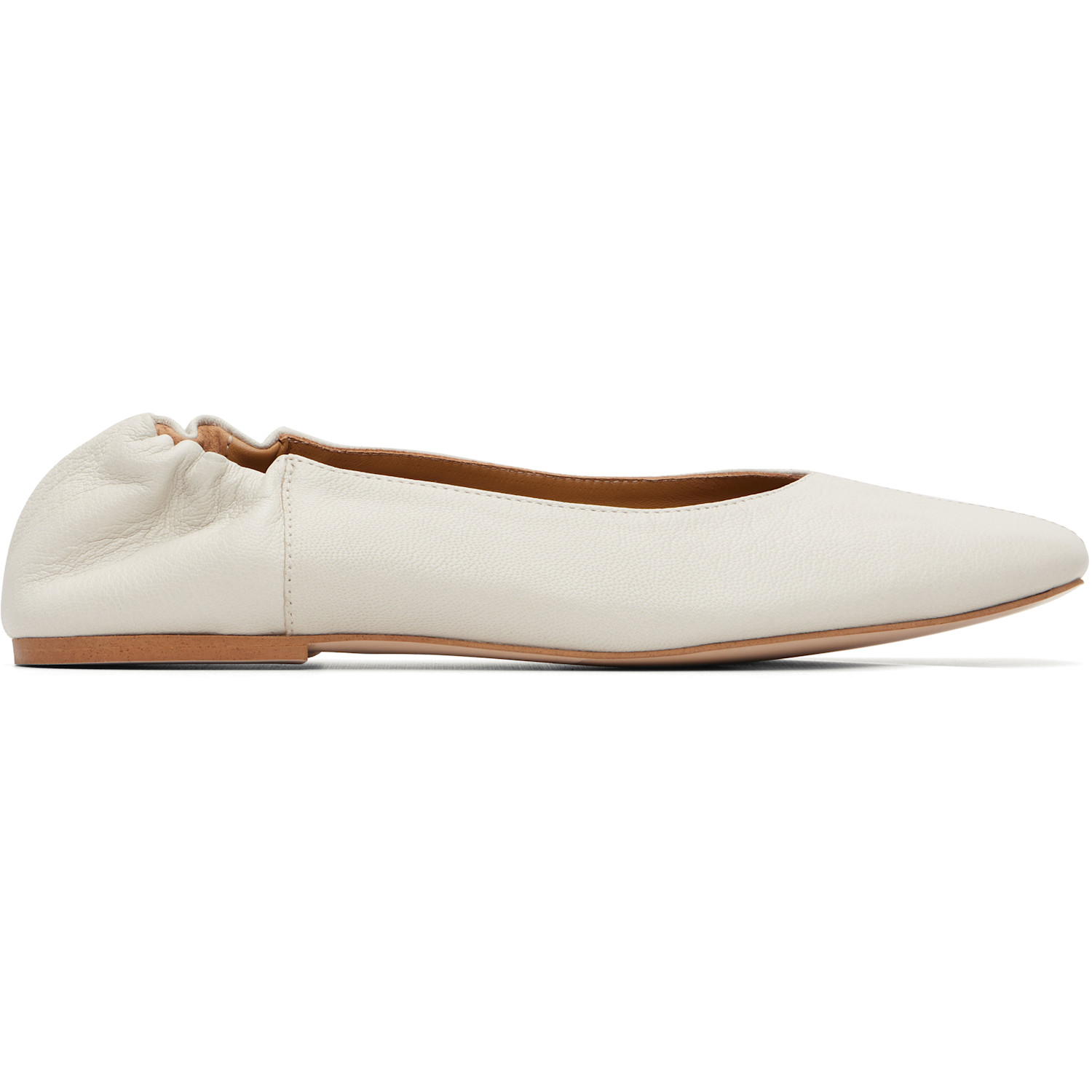 A.P.C. White Smooth Leather Ballerina Flats
