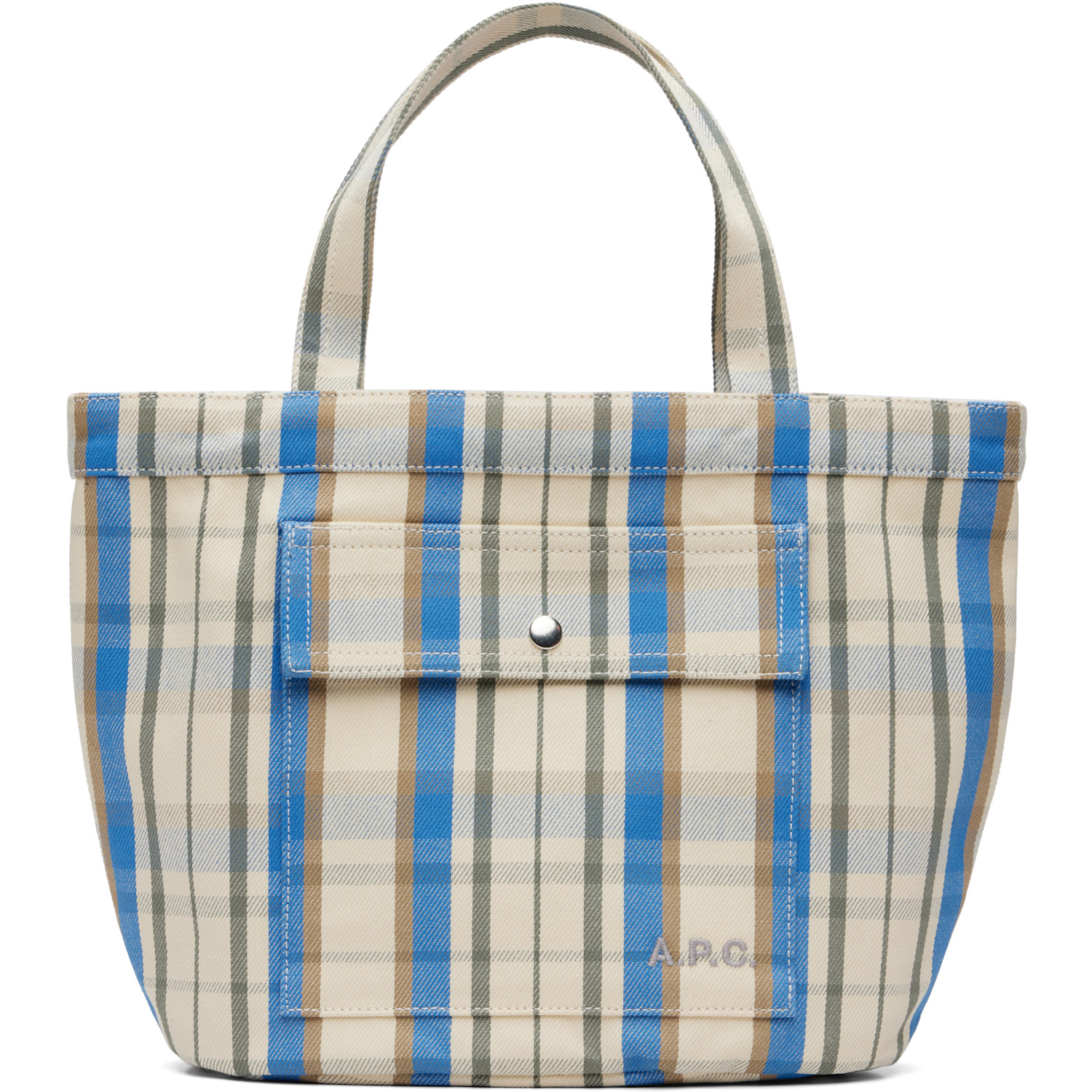 A.P.C. Off-White & Blue Jade Tote