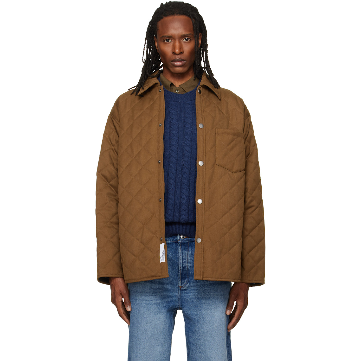 A.P.C. Brown Quilted Wool Jacket