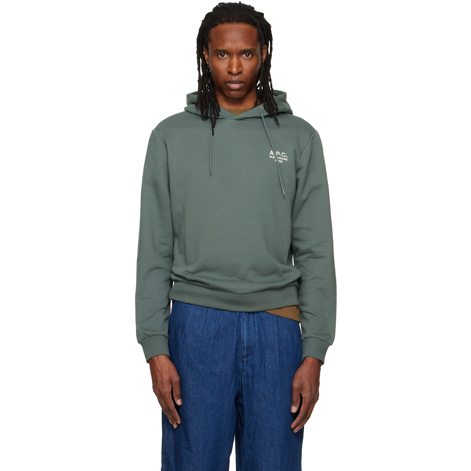 A.P.C. Green Standard 'Rue Madame' Hoodie