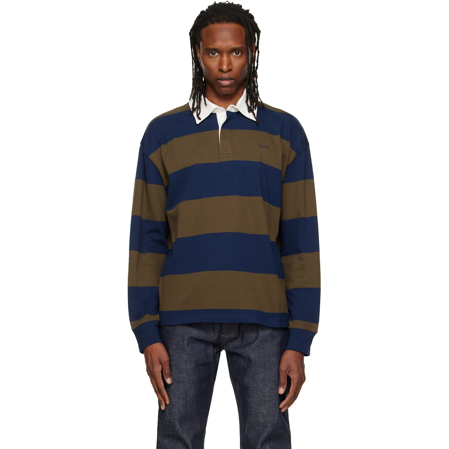 A.P.C. Navy & Khaki Isaac Polo
