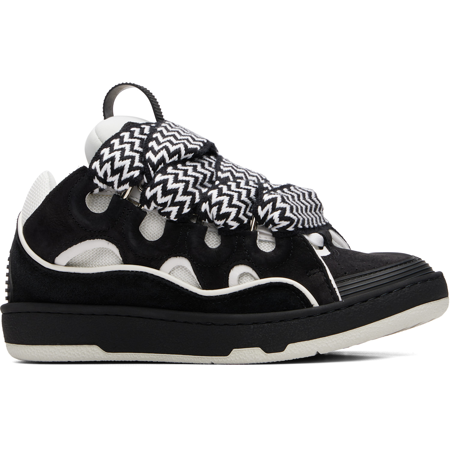 Lanvin Black & White Bicolor Curb Sneakers