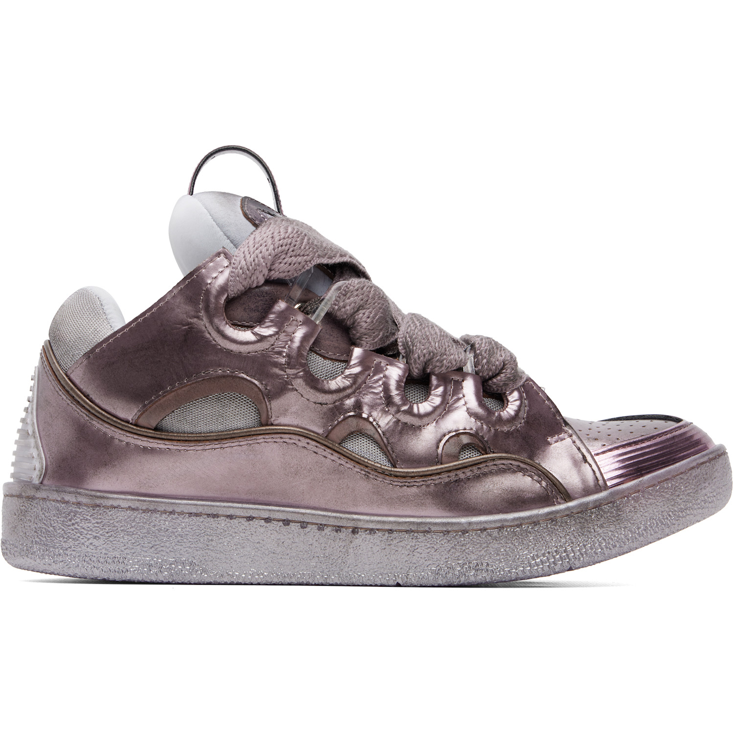Lanvin Purple Curb Metallic Technical Fabric Sneakers