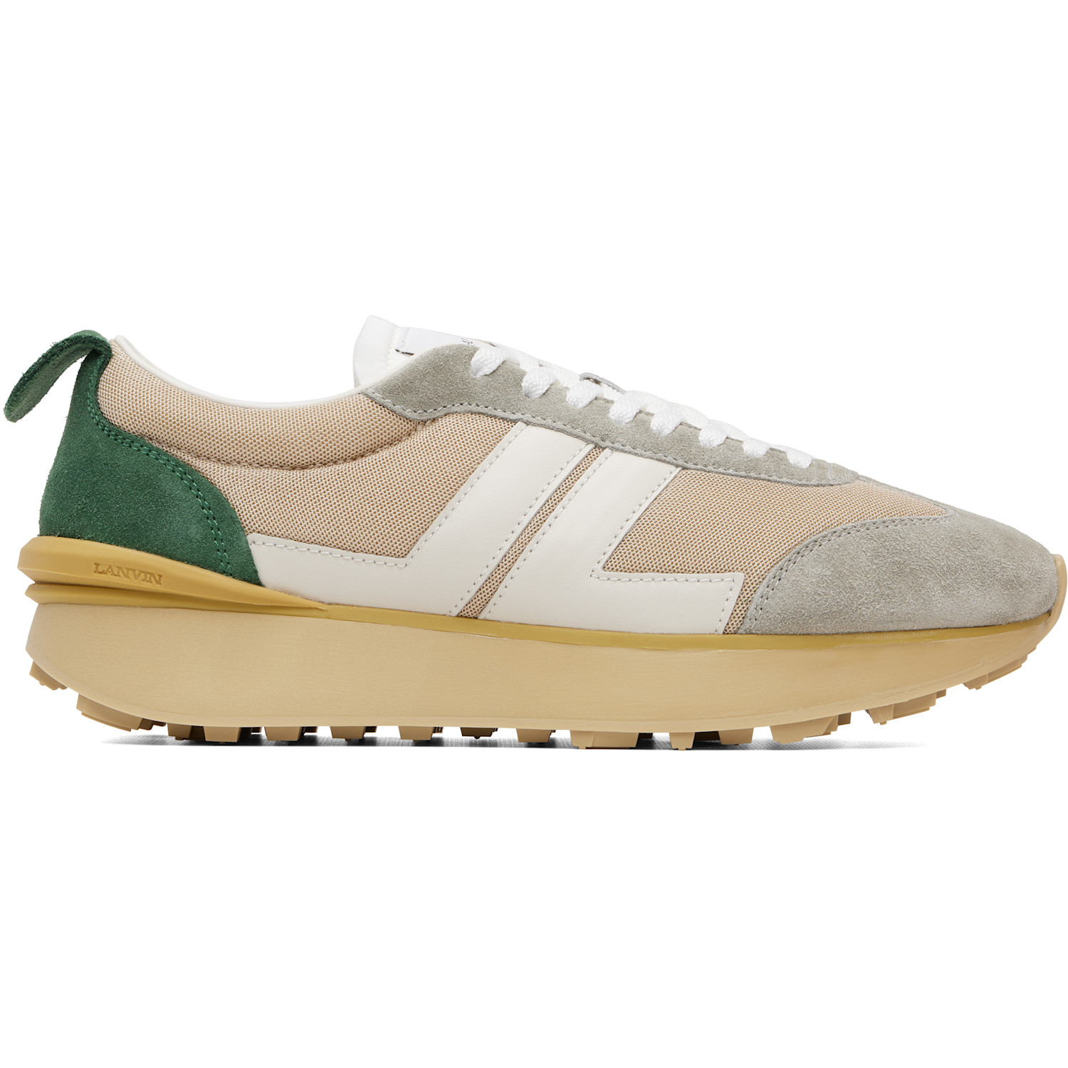 Lanvin Beige Bumpr Mesh Sneakers