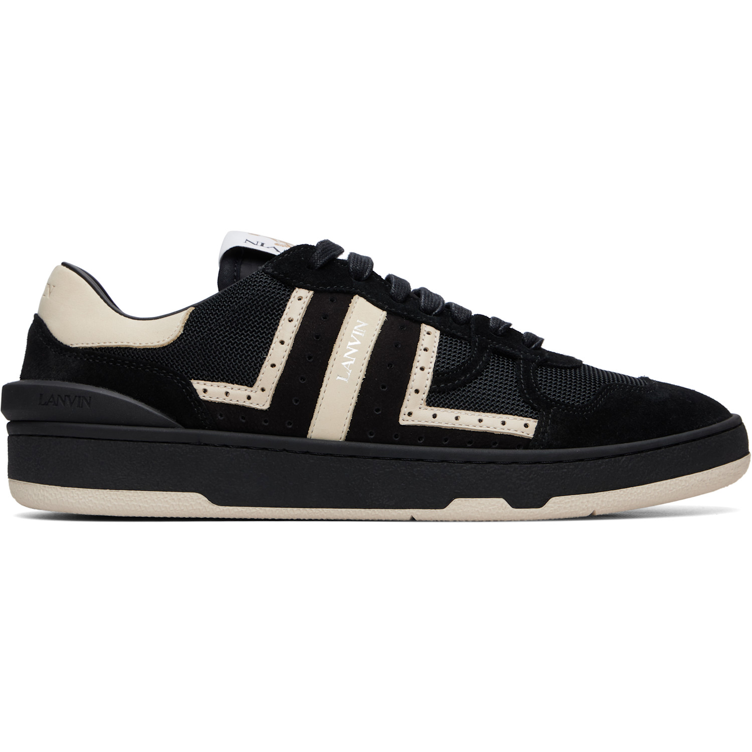 Lanvin Black Clay Perforated Sneakers
