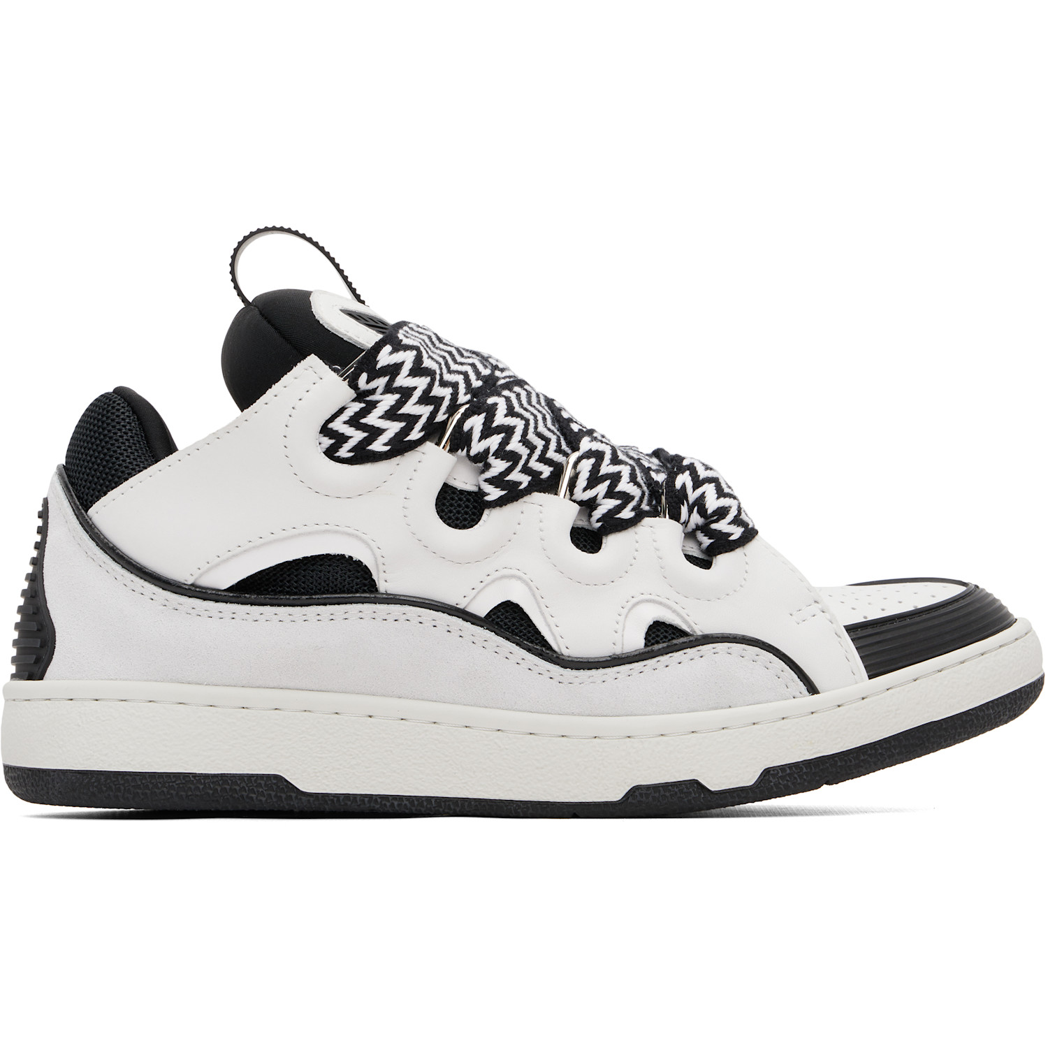 Lanvin White & Black Curb Sneakers