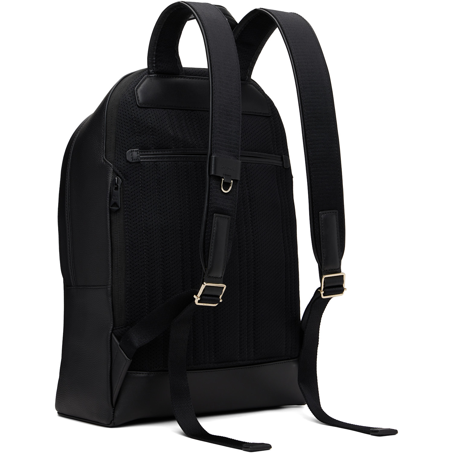  Paul Smith Black Leather 'signature Stripe' Trim Backpack 