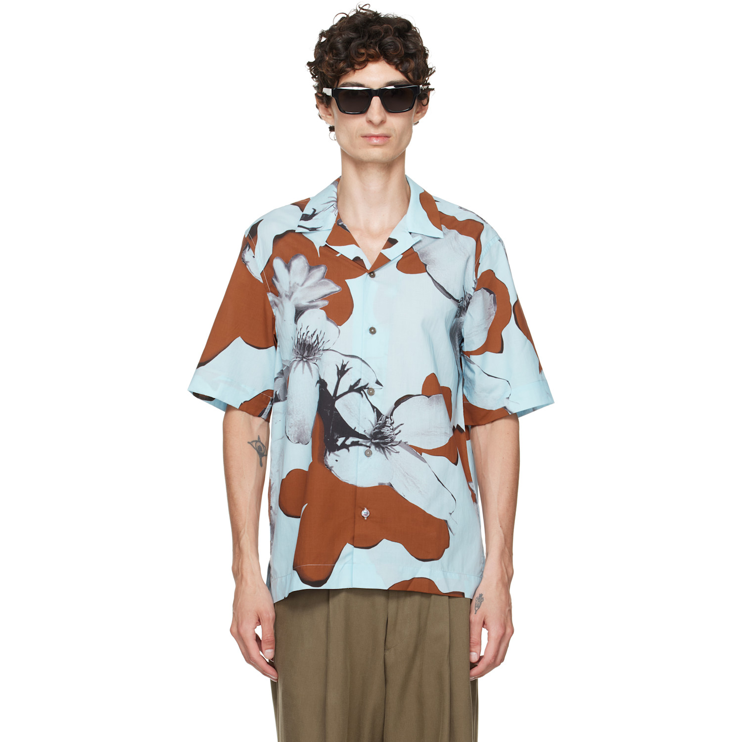 Paul Smith Blue Floral Print Shirt