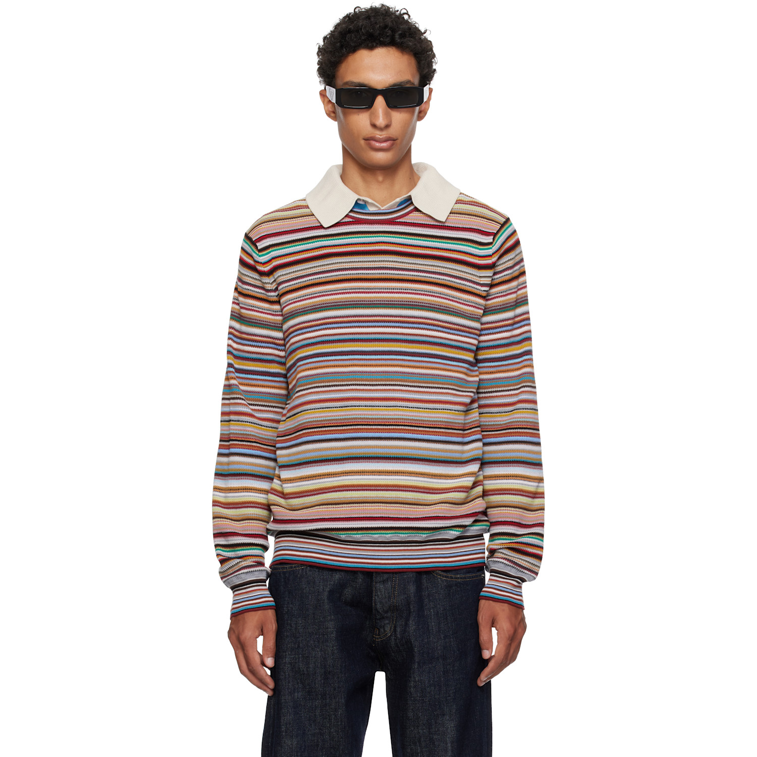 Paul Smith Multicolor 'Signature Stripe' Textured-Cotton Sweater